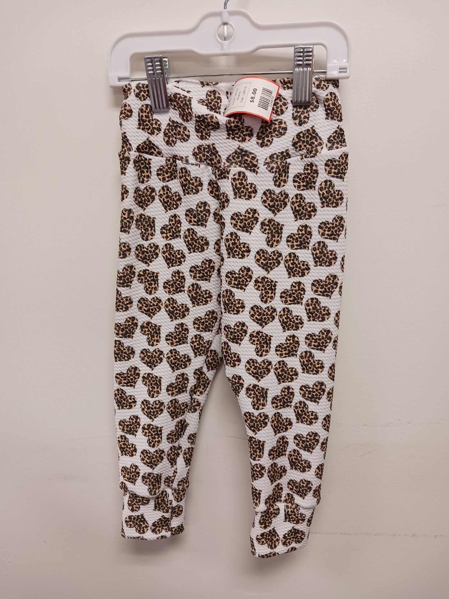 white Cheetah Heart Joggers, 18M G