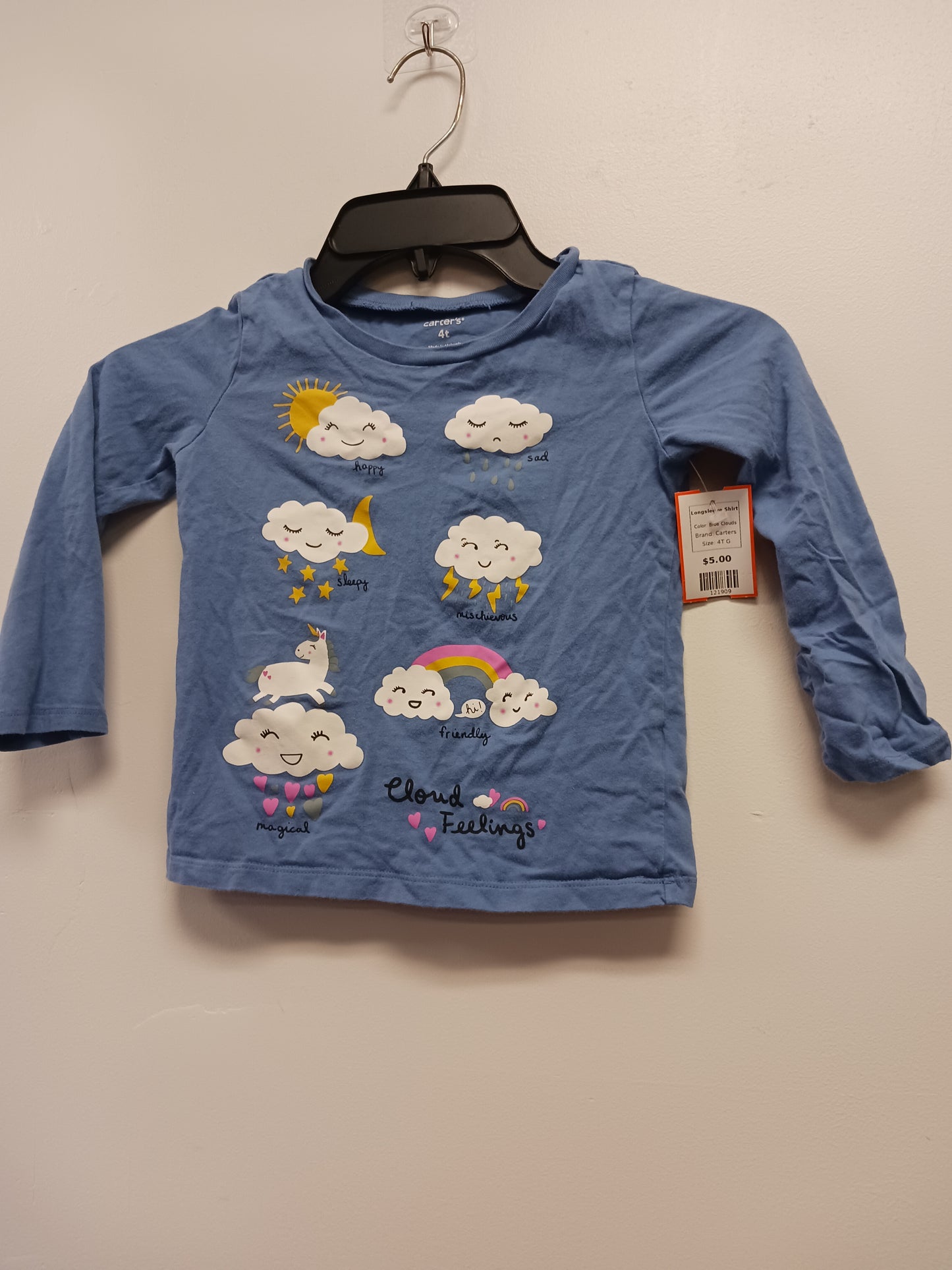 Blue Clouds Carters Longsleeve Shirt, 4T G