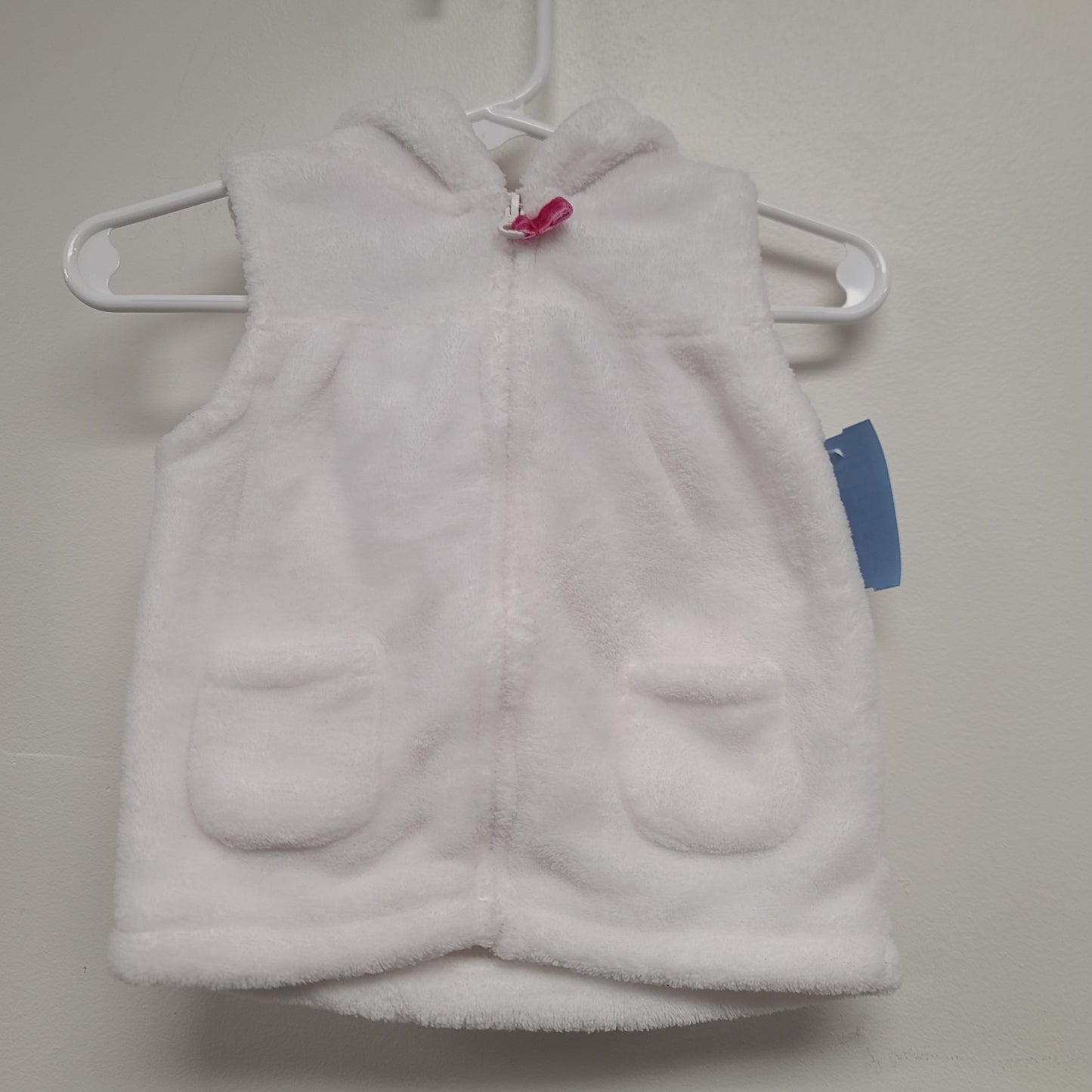 white Carters Hooded Bear Vest, 12M G