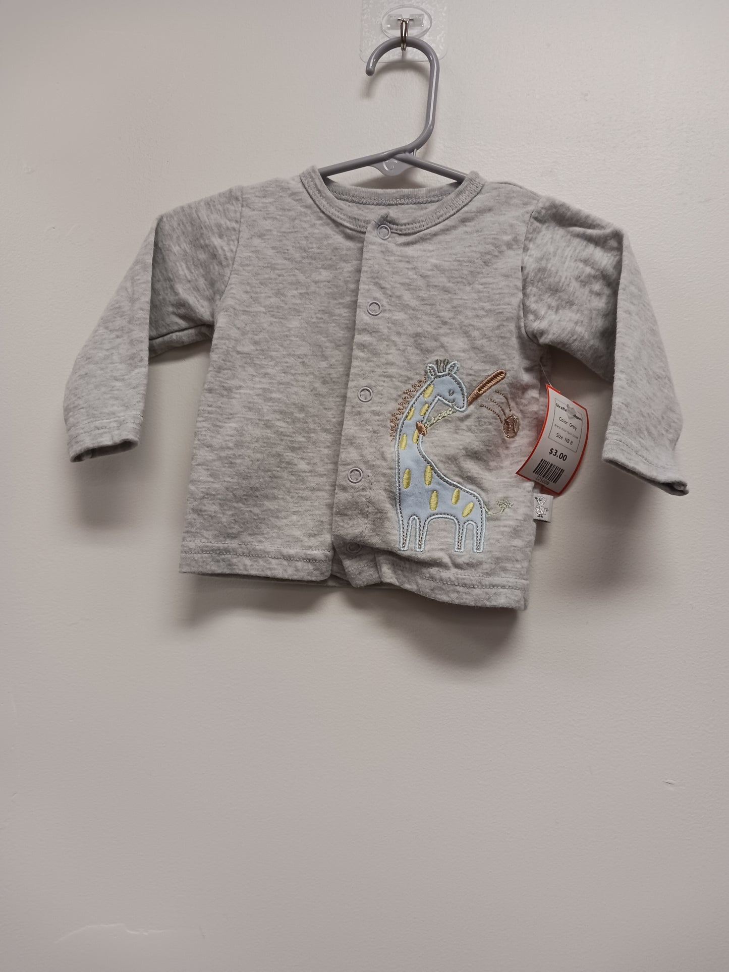Grey Duck Duck Goose Giraffe Cardigan, NB B