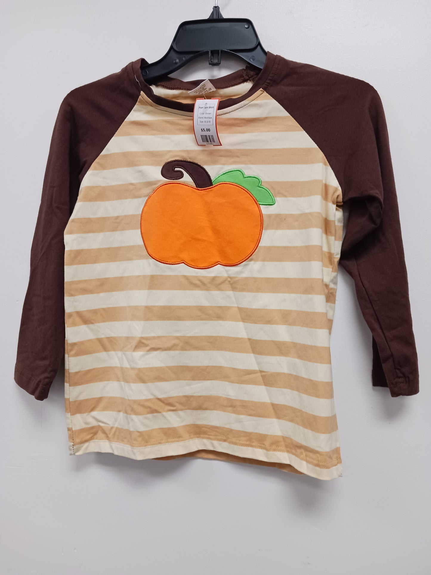 Brown Boutique Pumpkin Shirt, 8-10 B