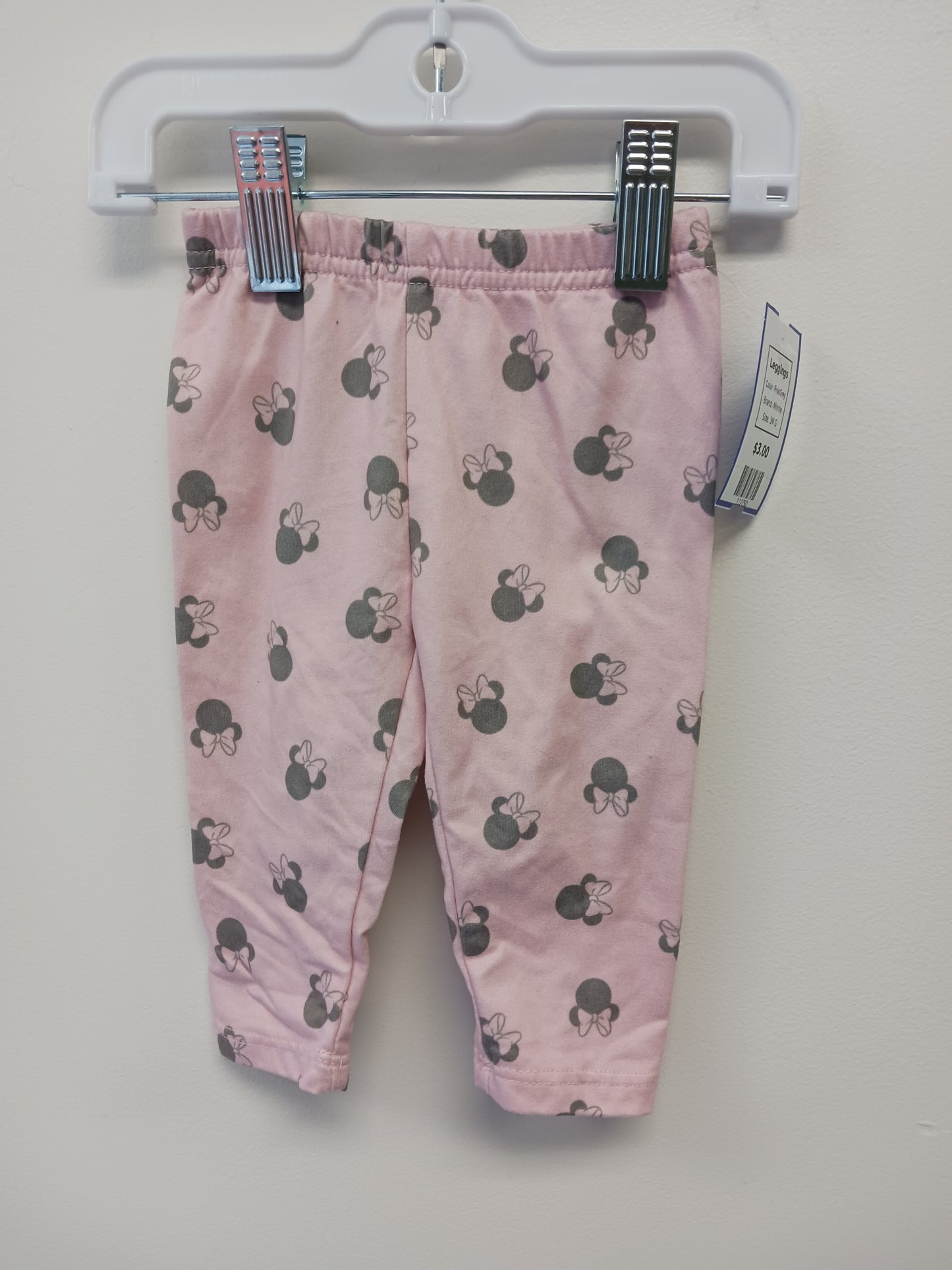 Pink/Grey Minnie Leggings, 3M G