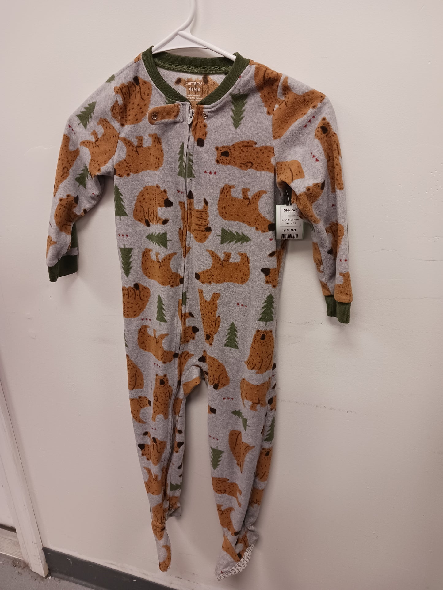 Grey/Green/Brown Bear Carters Sleeper, 4T B