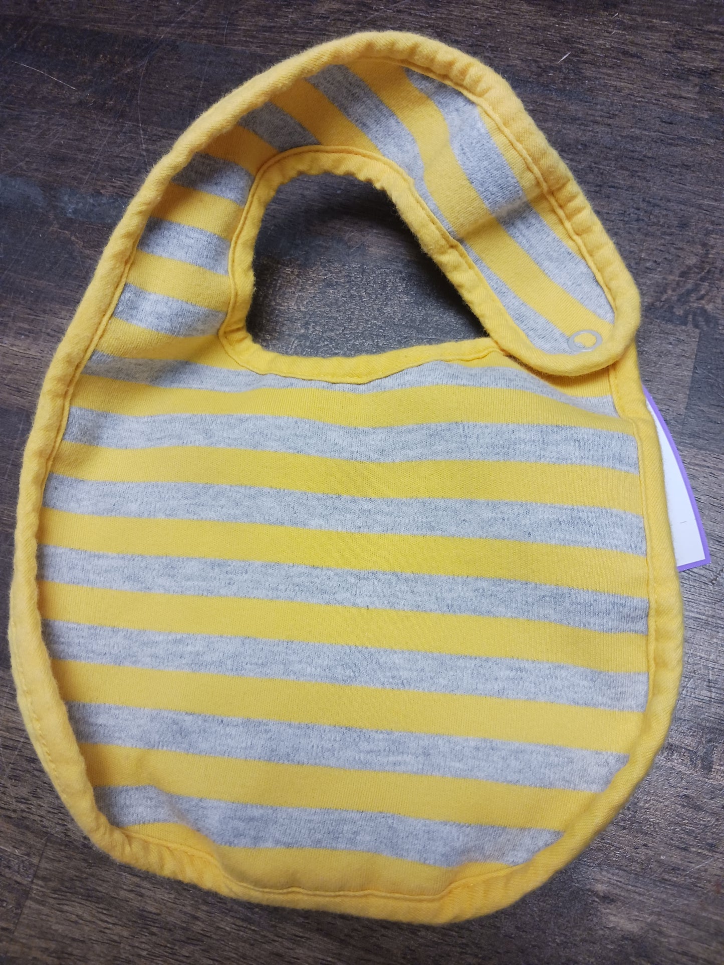 yellow/grey Simple Joys Stripe bib