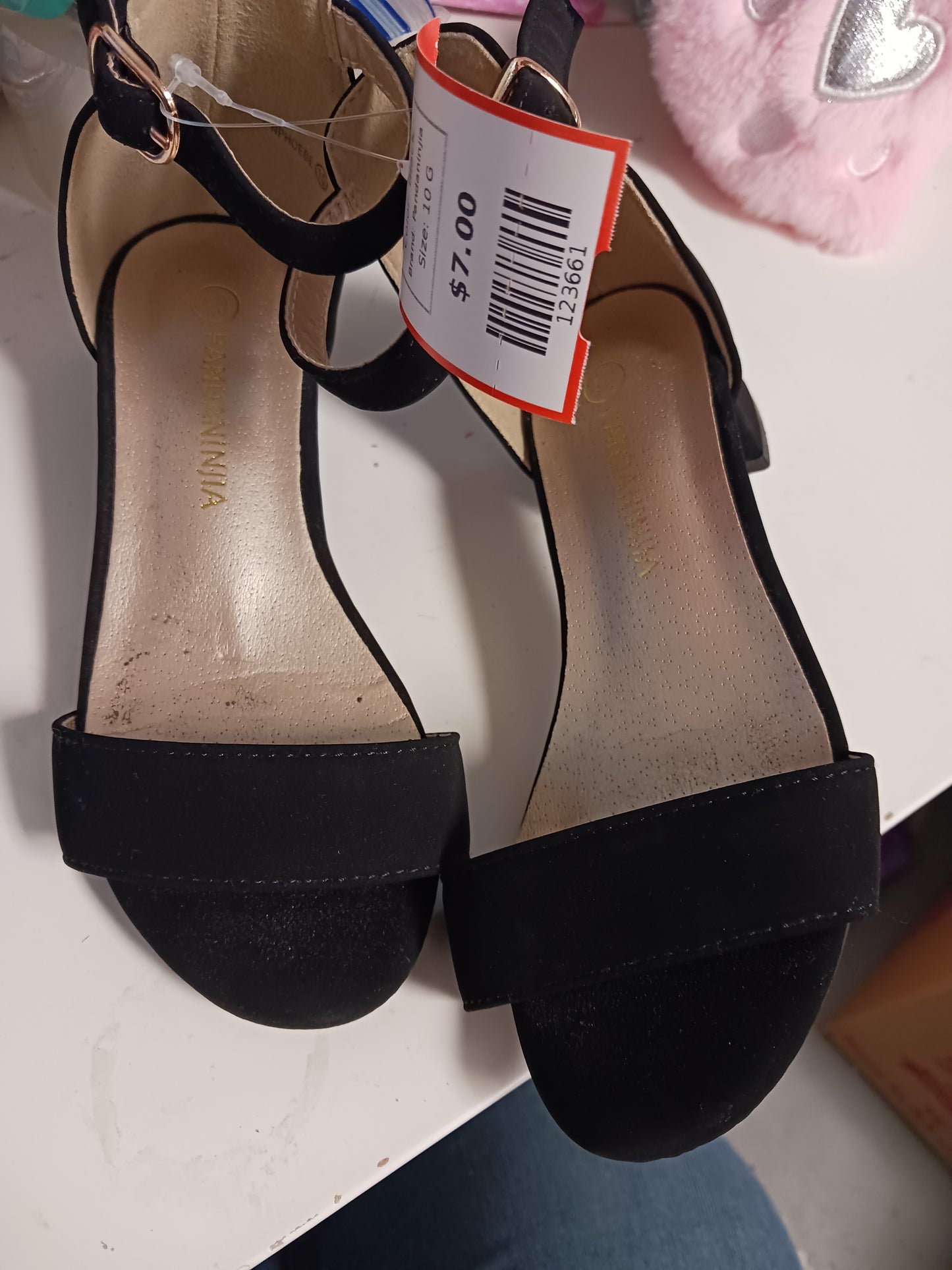 Black Pandaninjia Dress Sandals, 10 G