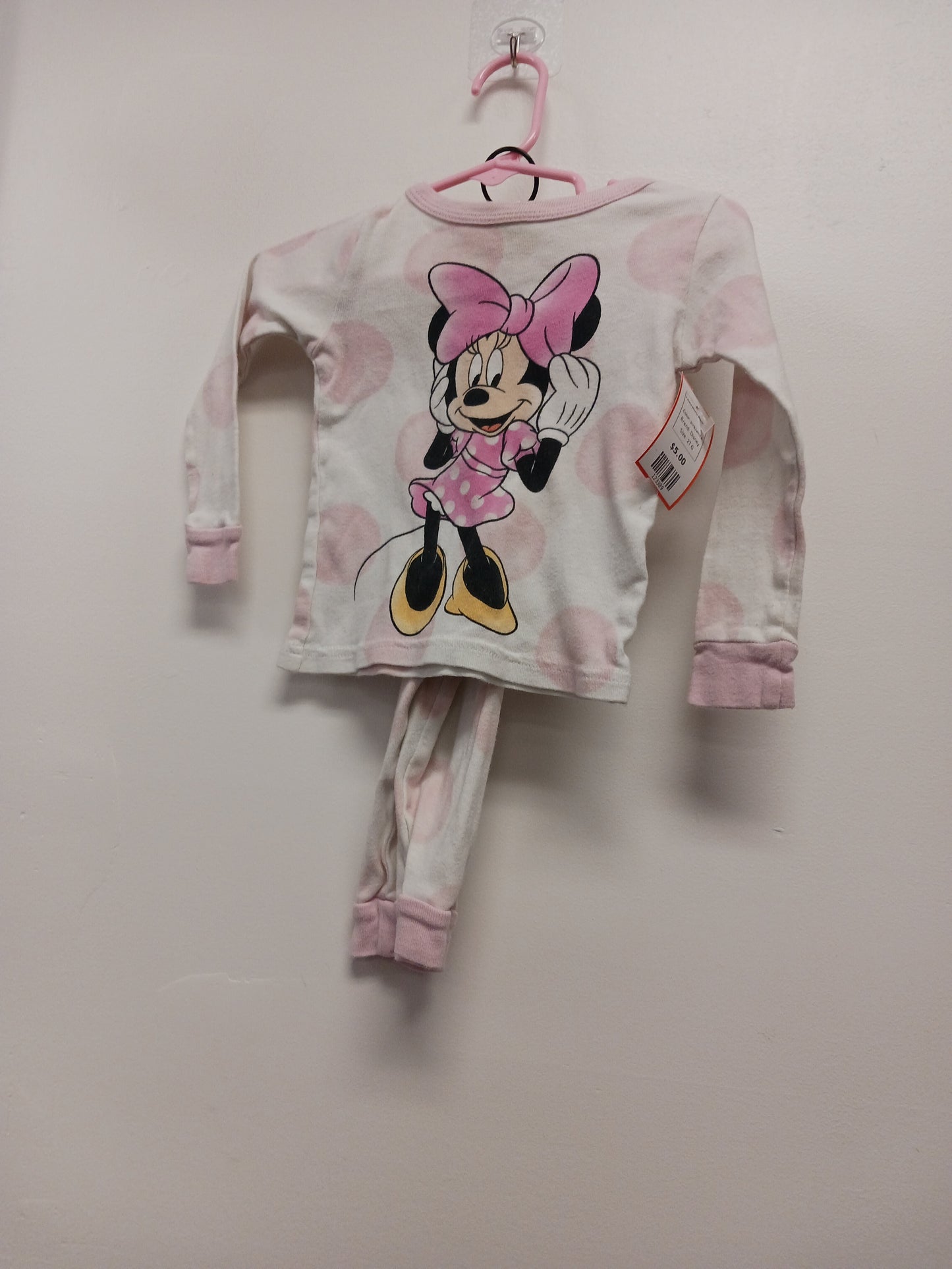 pink/white Disney 2 Piece Minnie Mouse PJS, 2T G