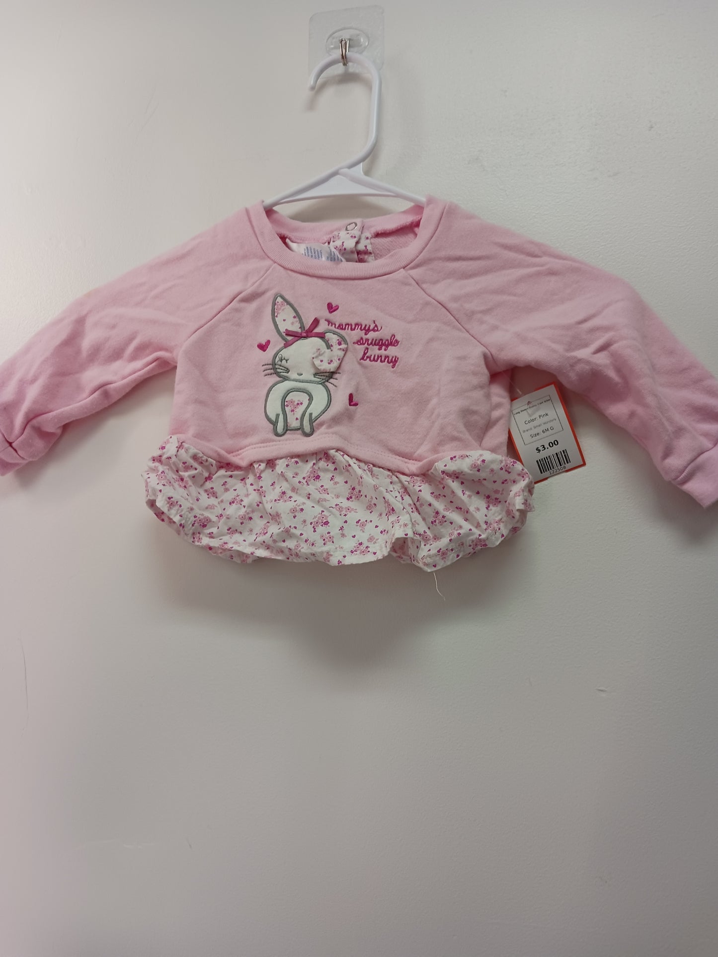 Pink Small Wonders Long Sleeve Bunny Shirt 6/9m, 6M G