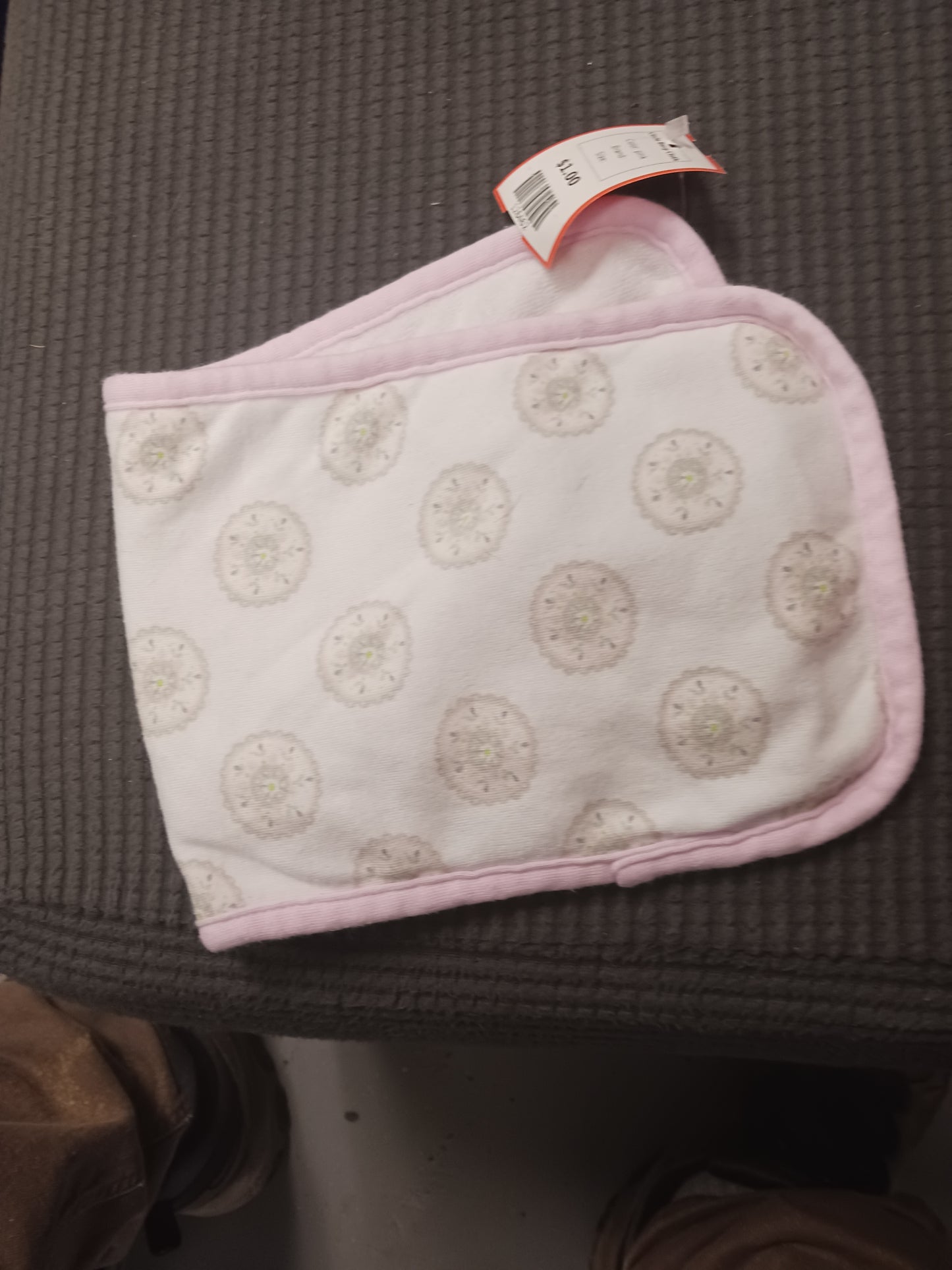 pink Circle Burp Cloth
