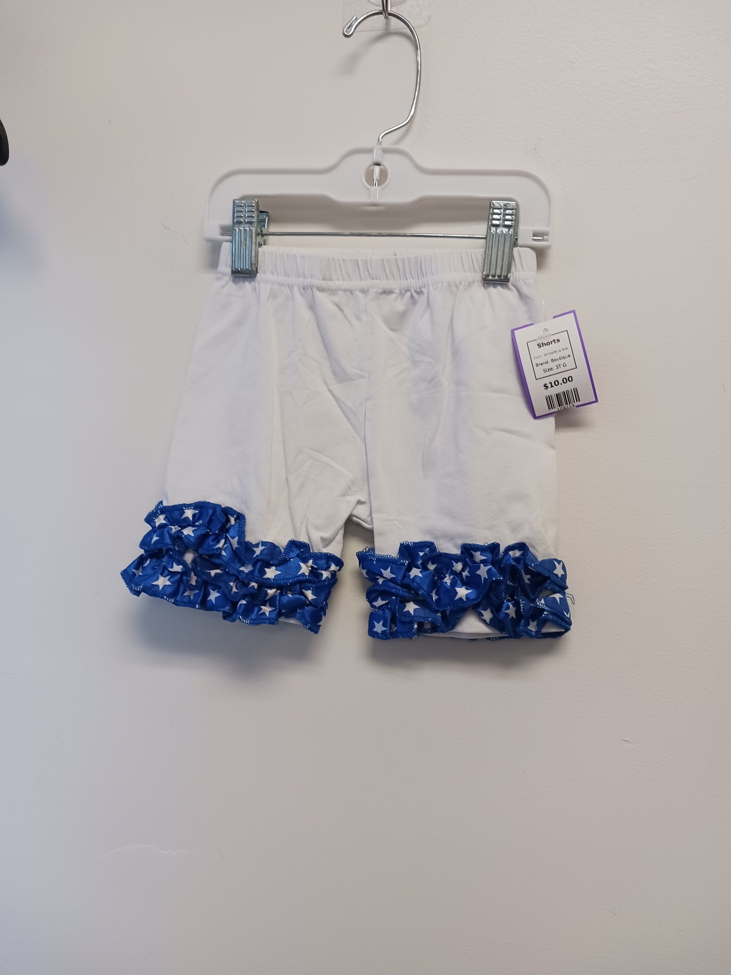 White/Blue Star Boutique Shorts, 3T G