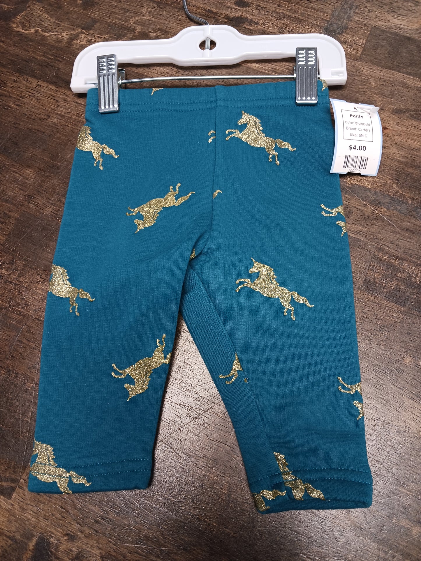 Blue/Gold Carters Pants, 6M G