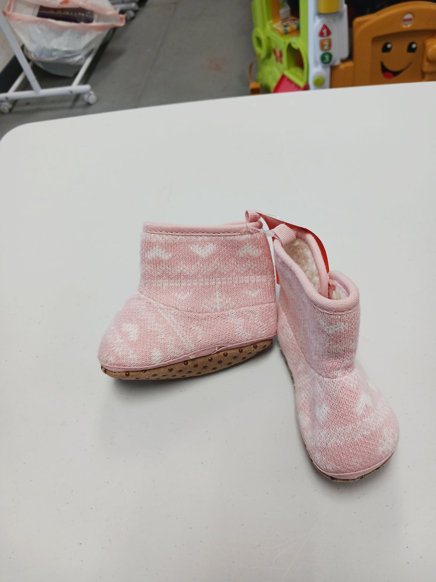 Pink/White Old Navy Crib Boots, 3-6M G