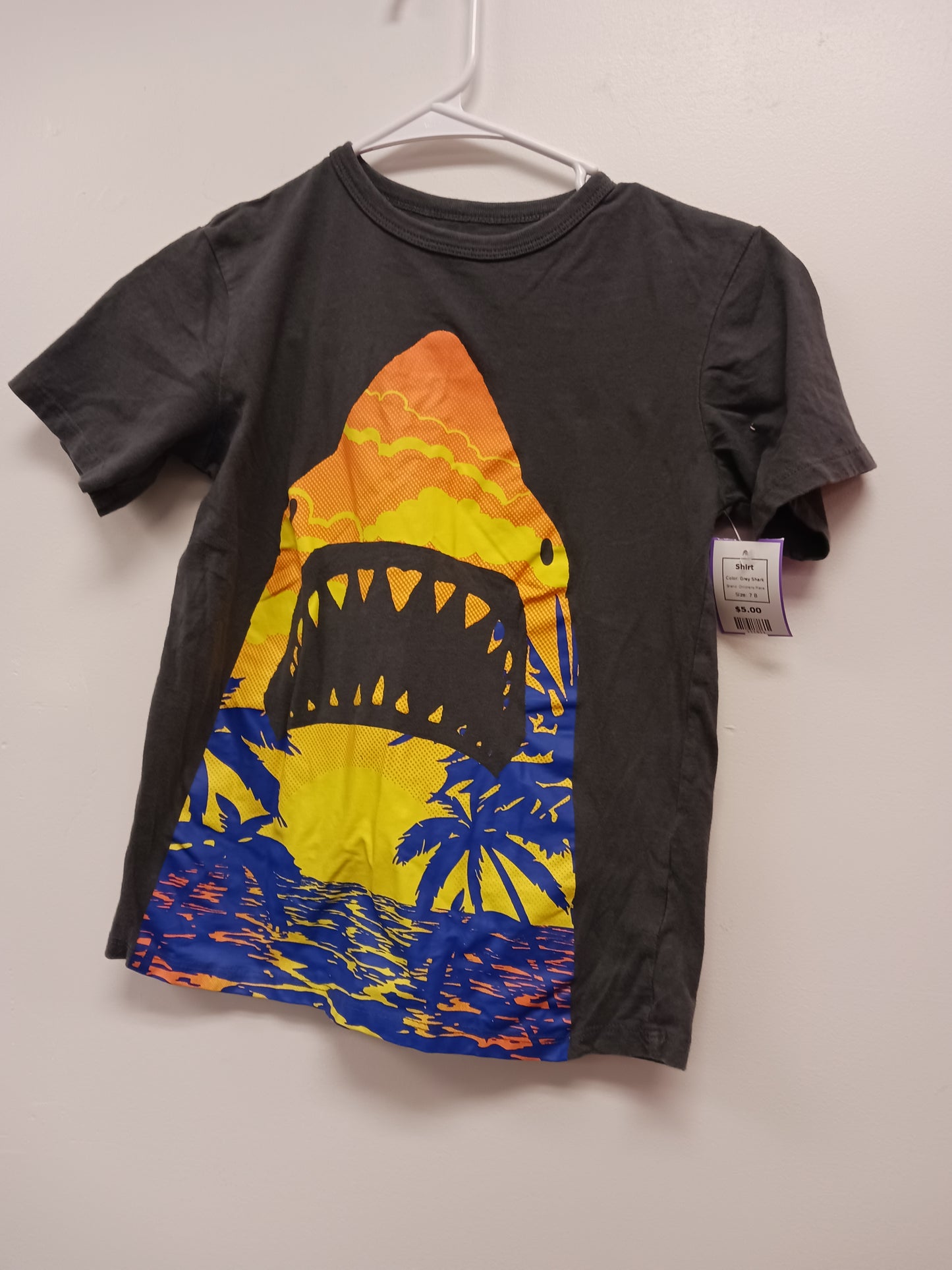 Grey Shark Childrens Place Shirt, 7 B