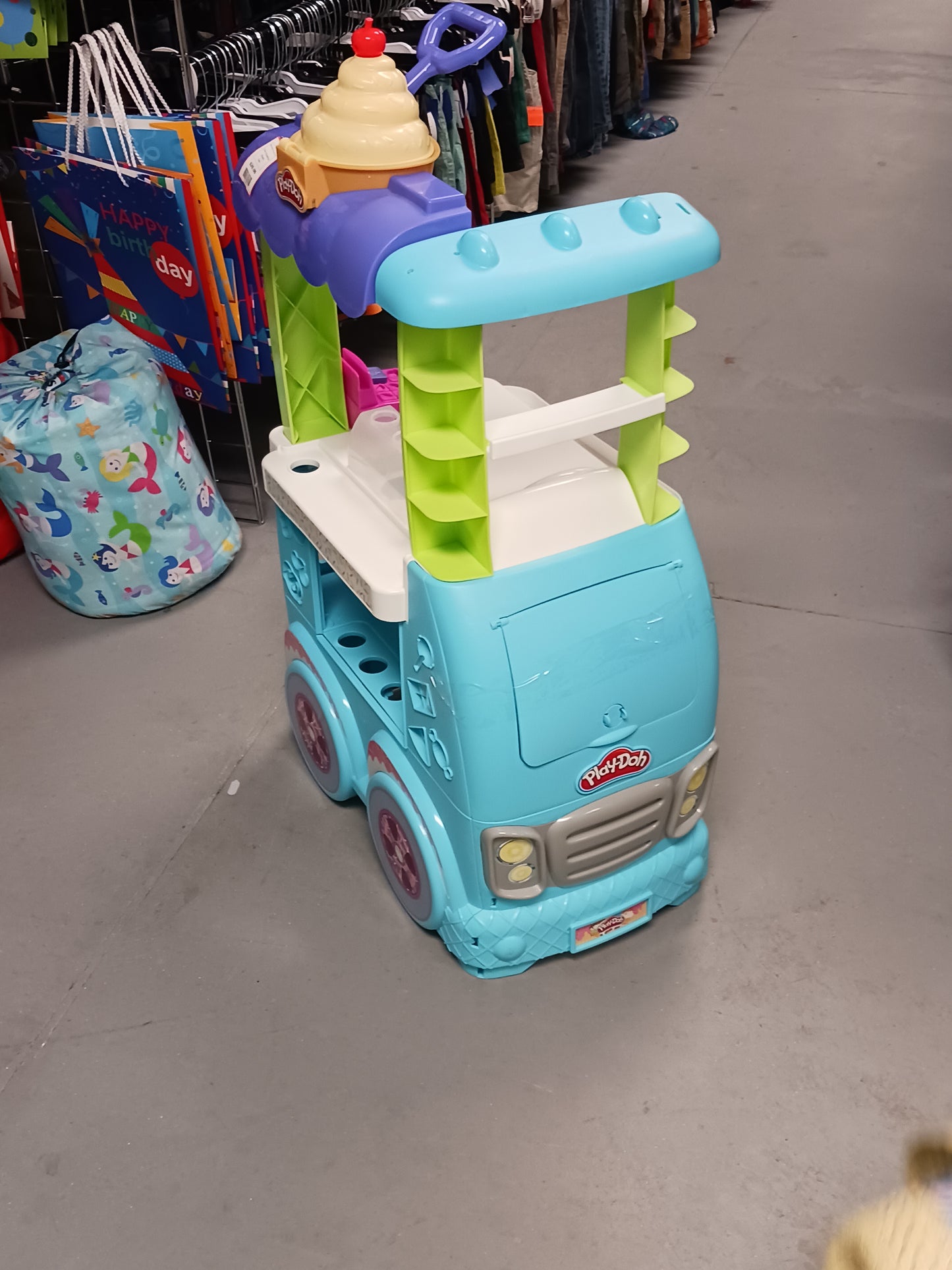 blue/white Playdough Ice Cream truck