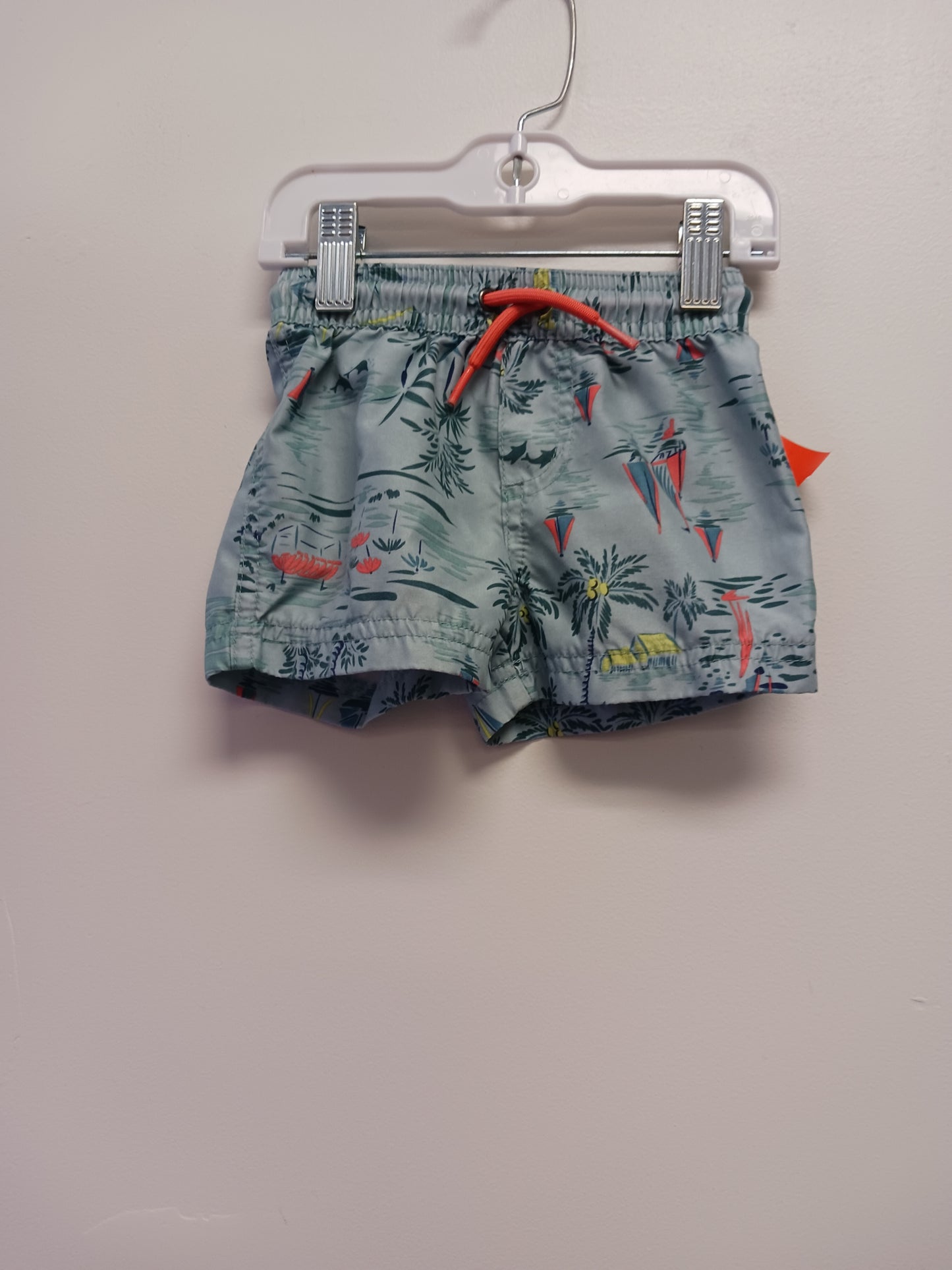 Green Palm Tree Carters Swim Trunks, 9M B