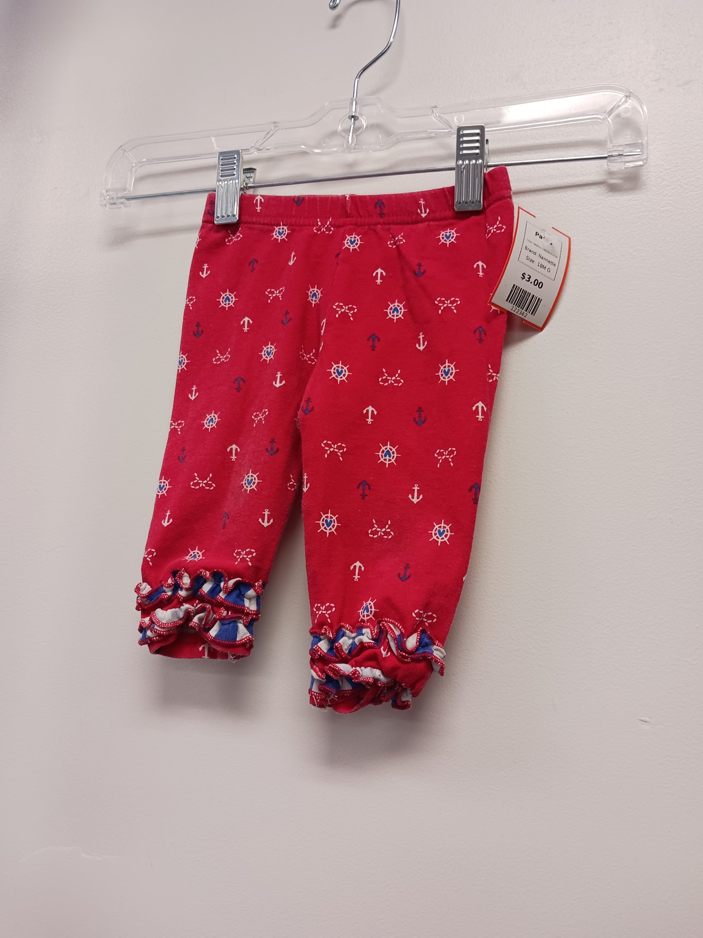 Red/Navy/White Anchor Nannette Pants, 18M G