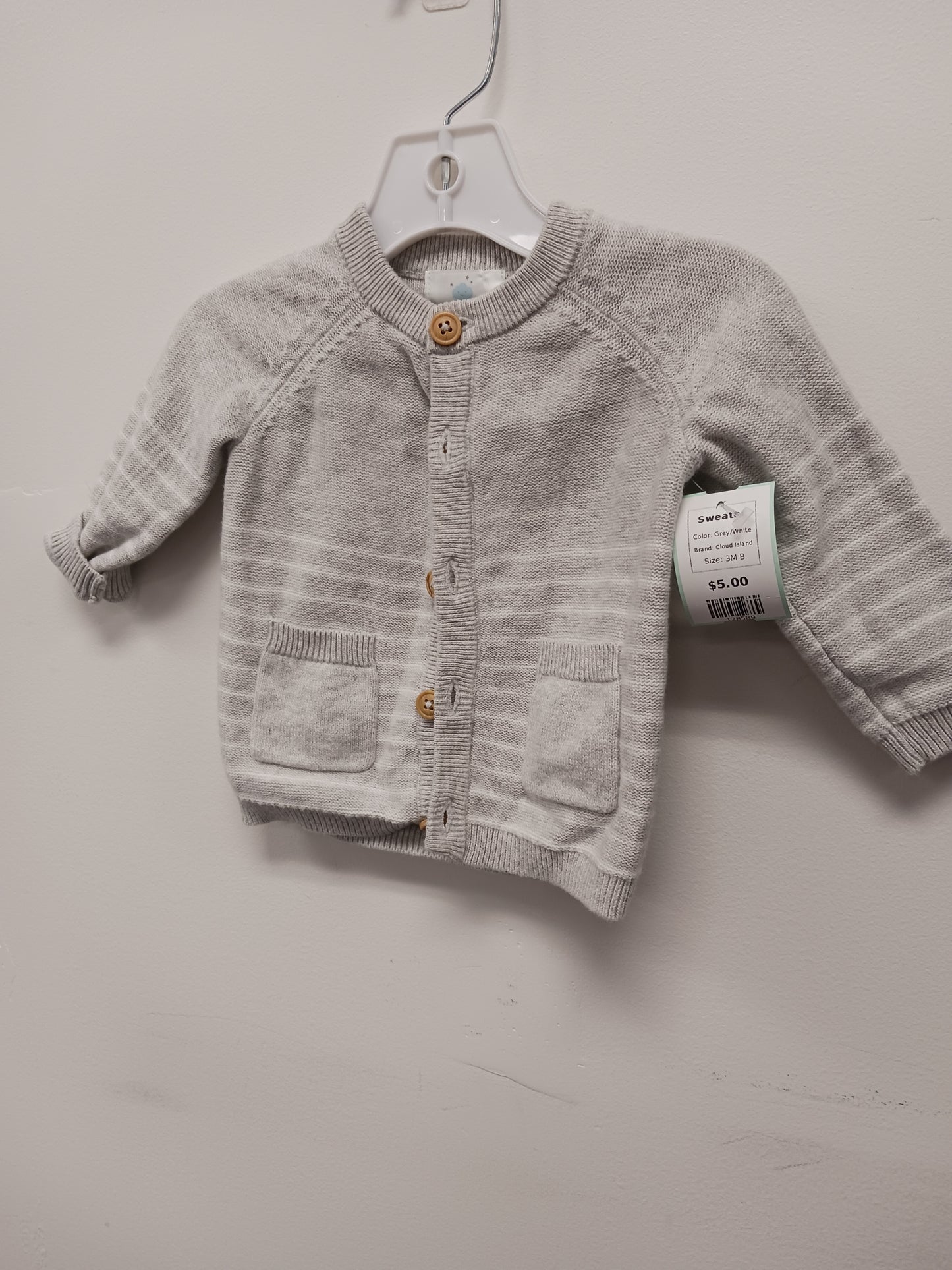 Grey/White Cloud Island Sweater, 3M B
