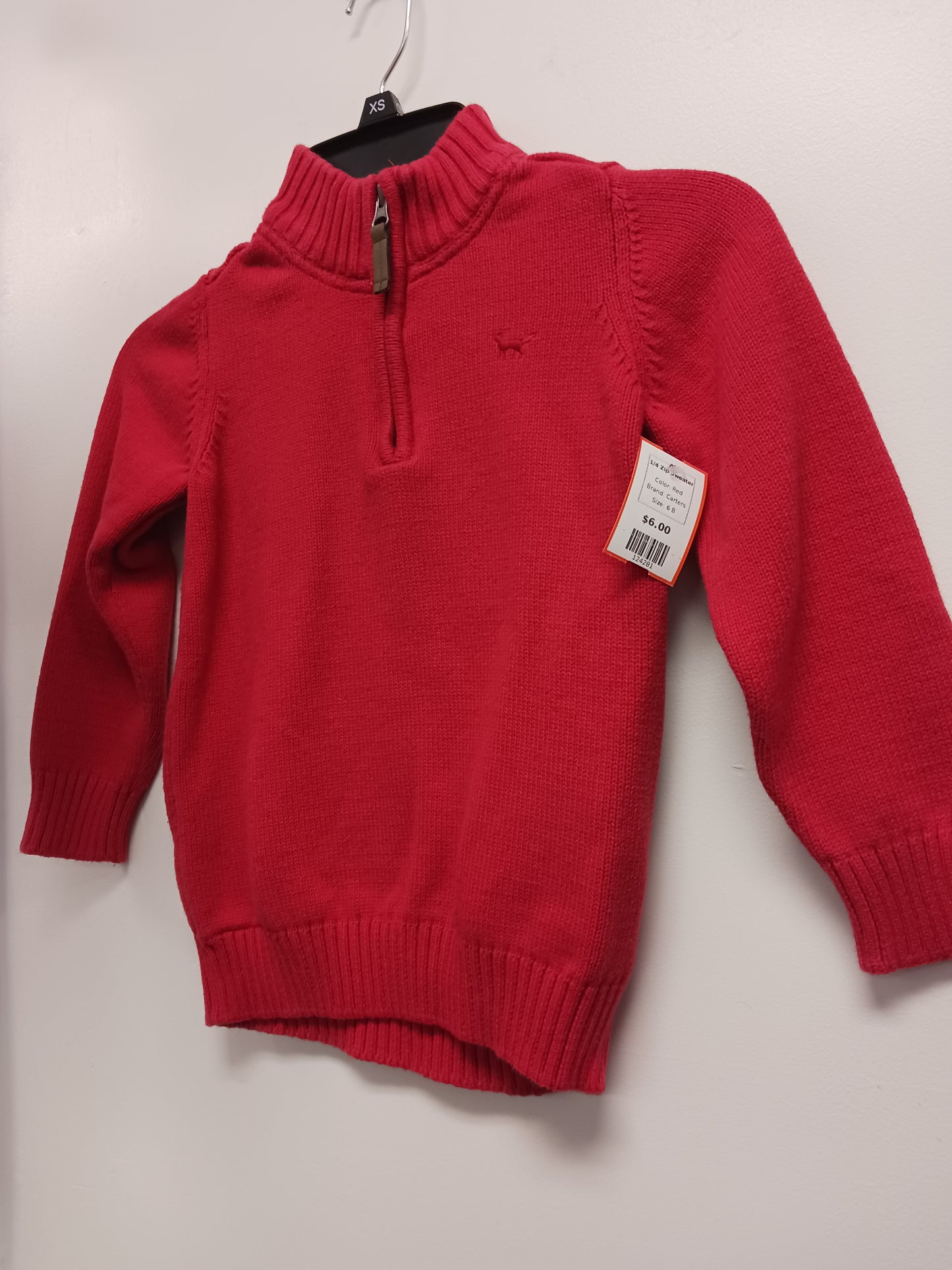 Red Carters 1/4 Zip Sweater, 6 B