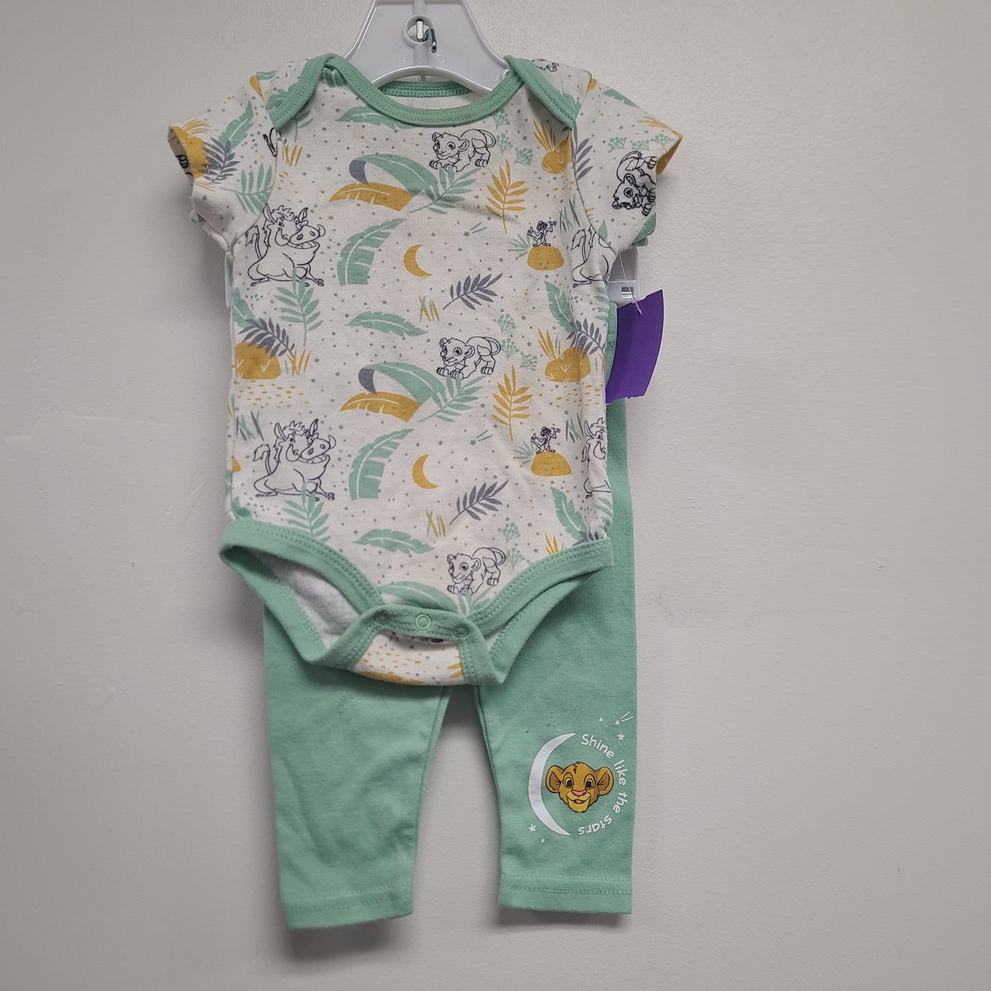 green Disney 2 Piece Lion King Outfit 3-6m, 3M B