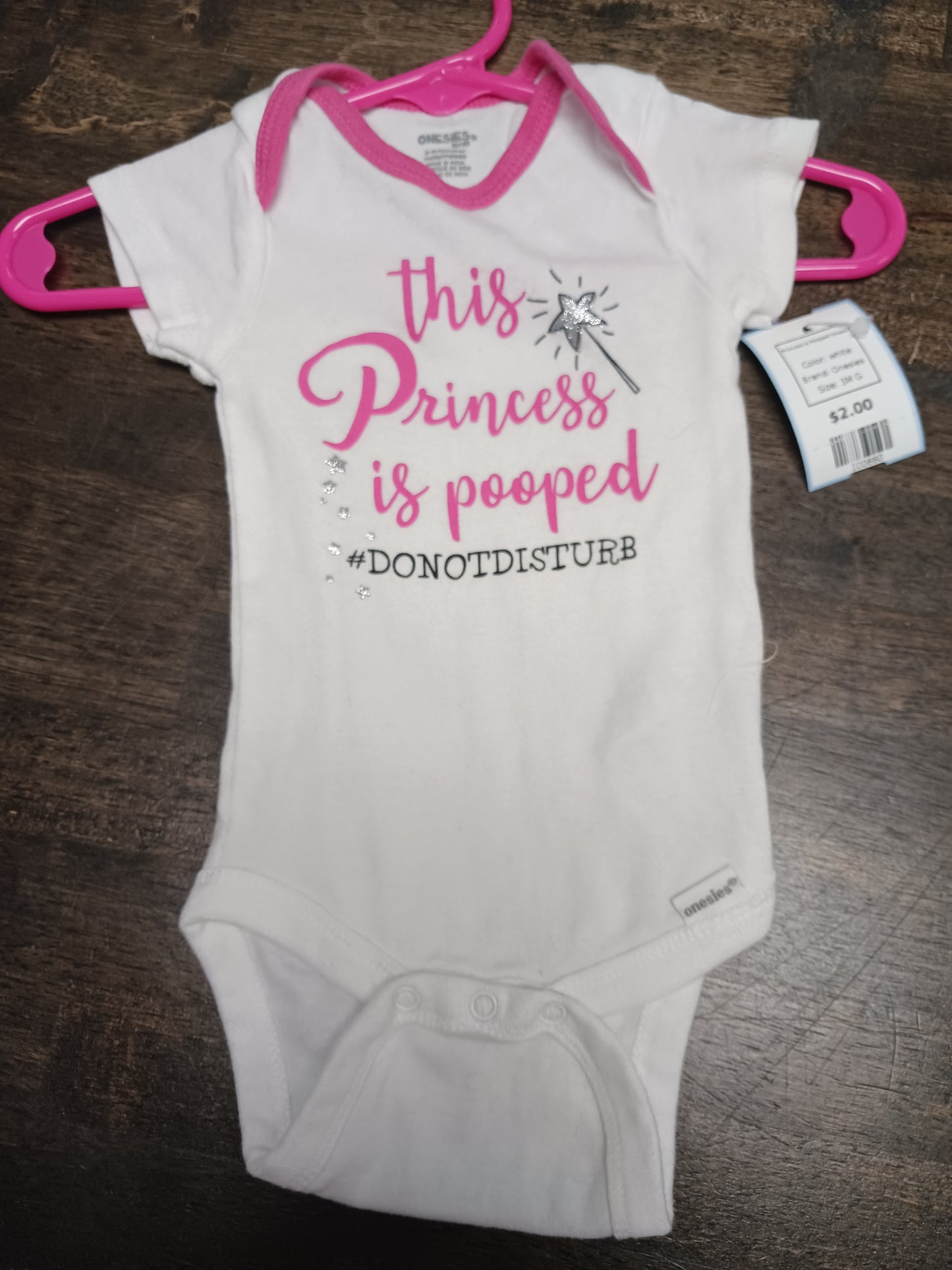 white Onesies Princess is Pooped Onesie, 3M G
