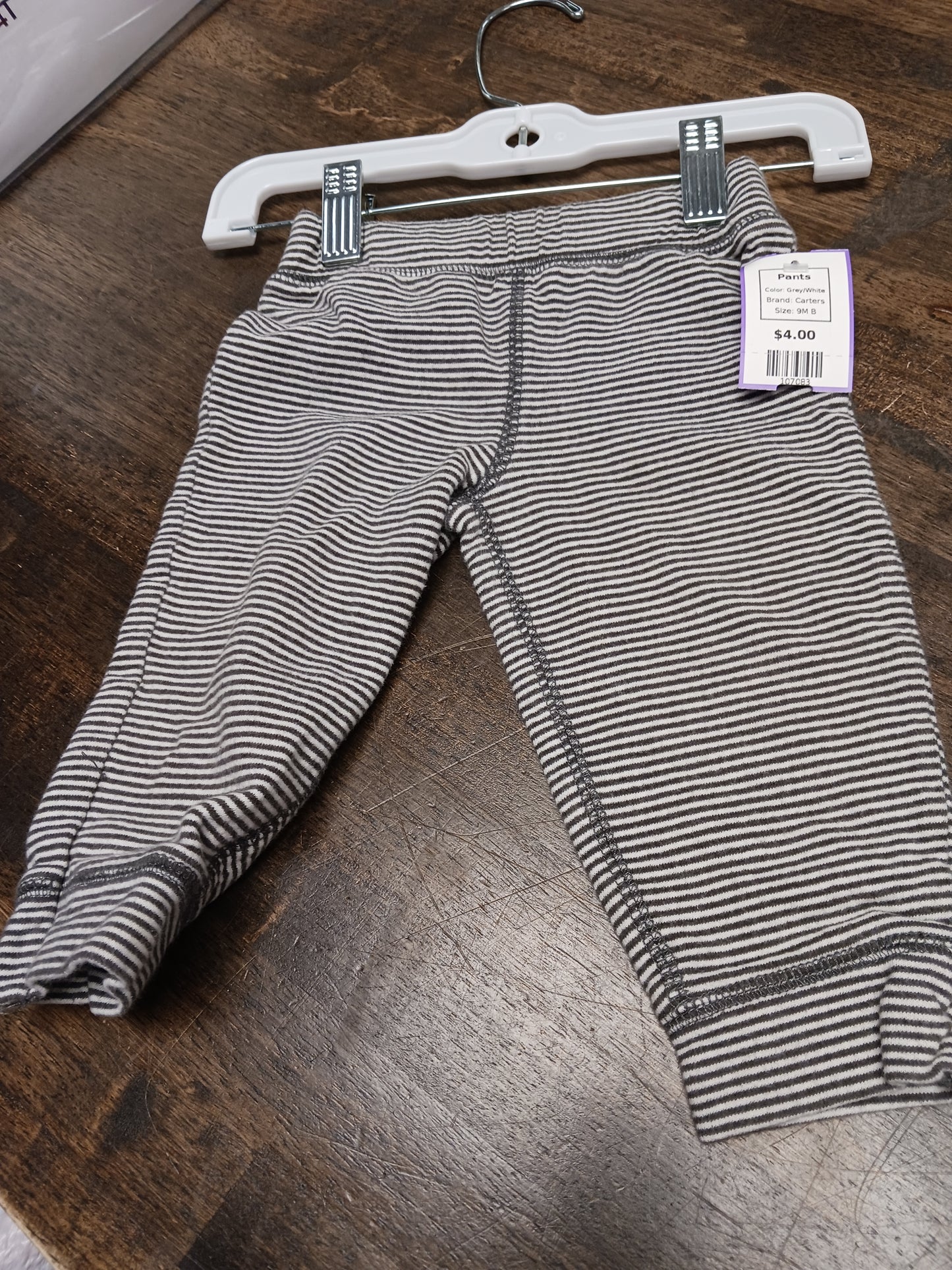 Grey/White Carters Pants, 9M B