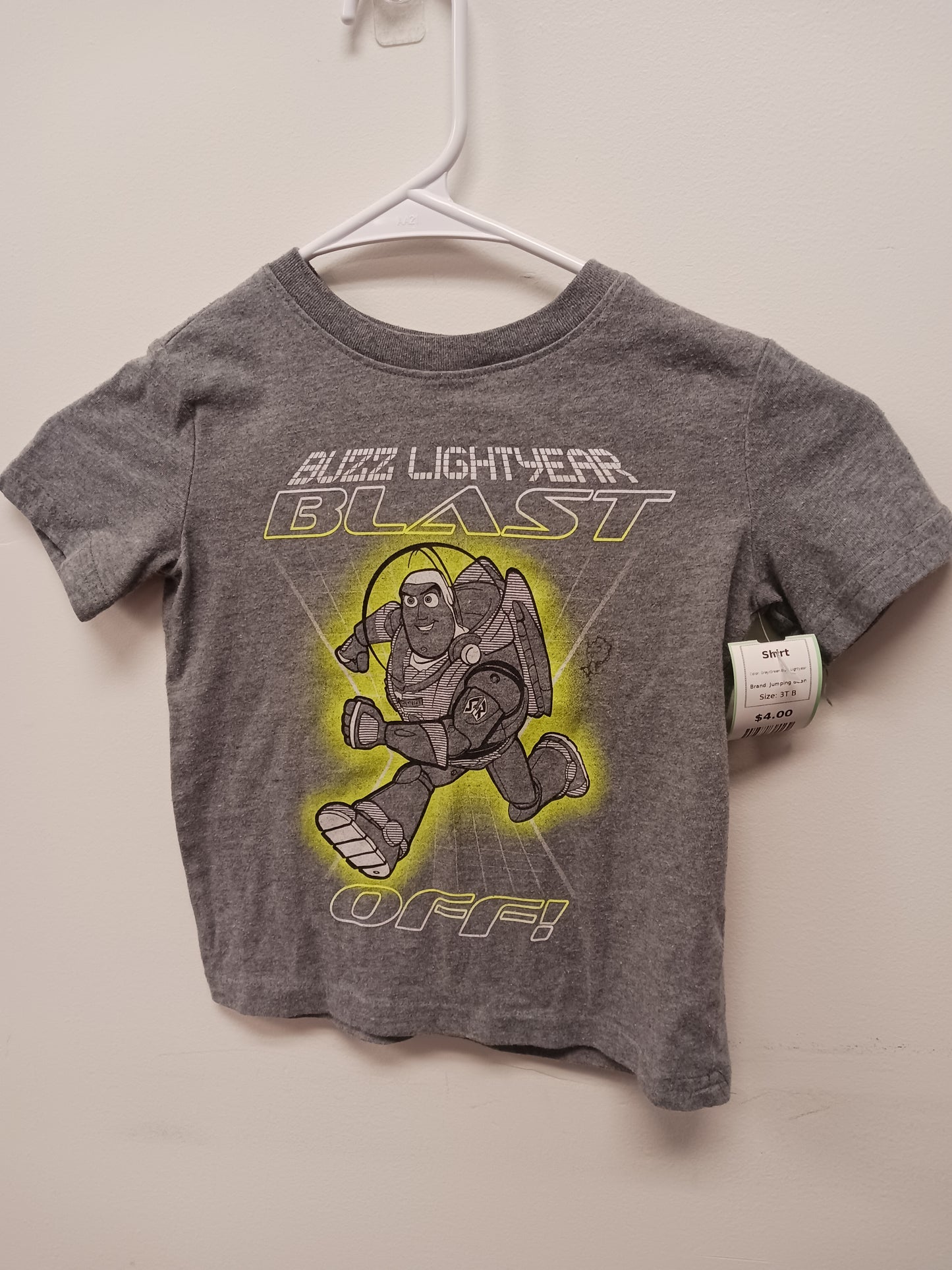Grey/Green Buzz Lightyear Jumping Bean Shirt, 3T B