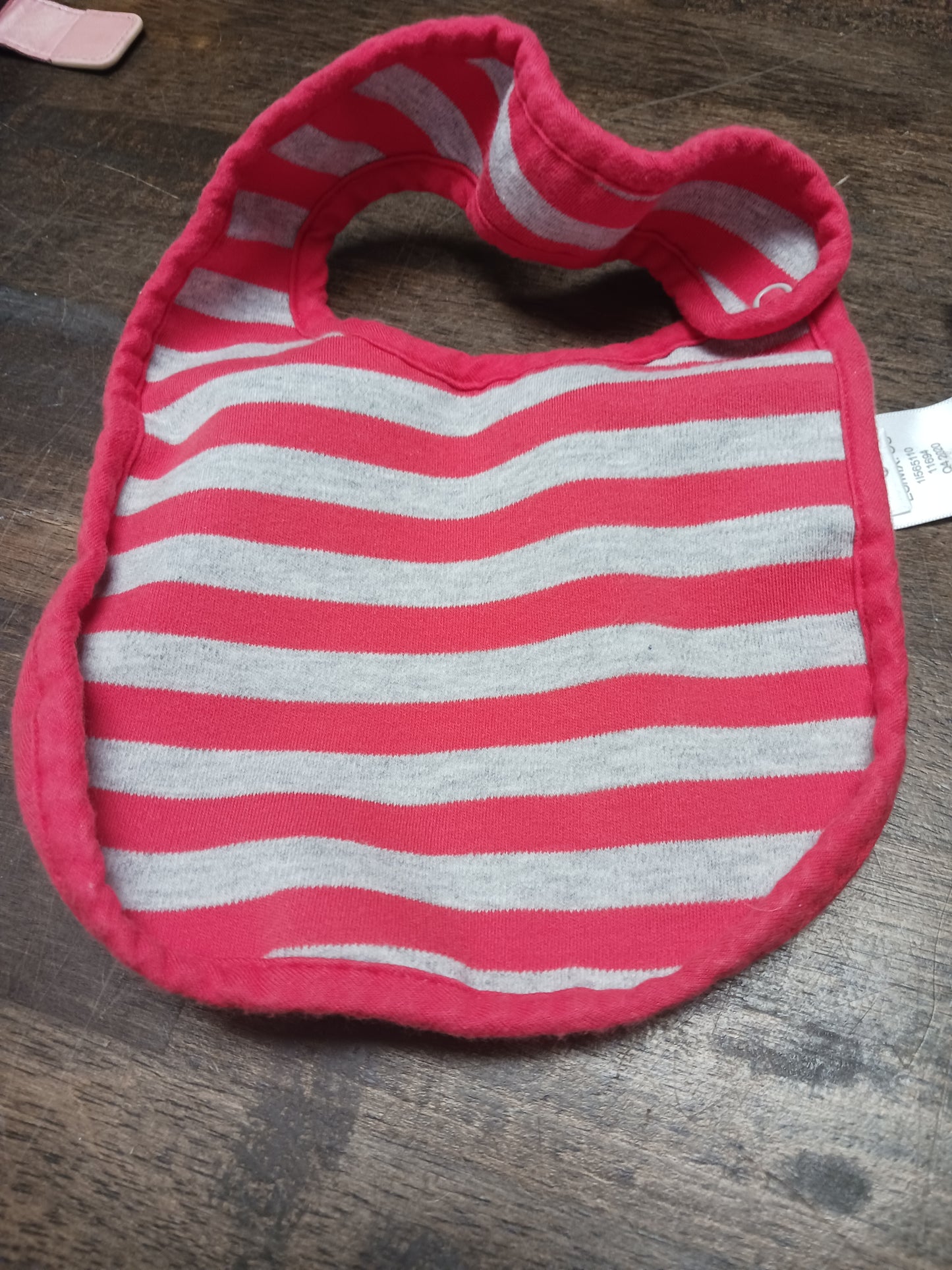 Red/Grey Simple Joys Stripe Bib