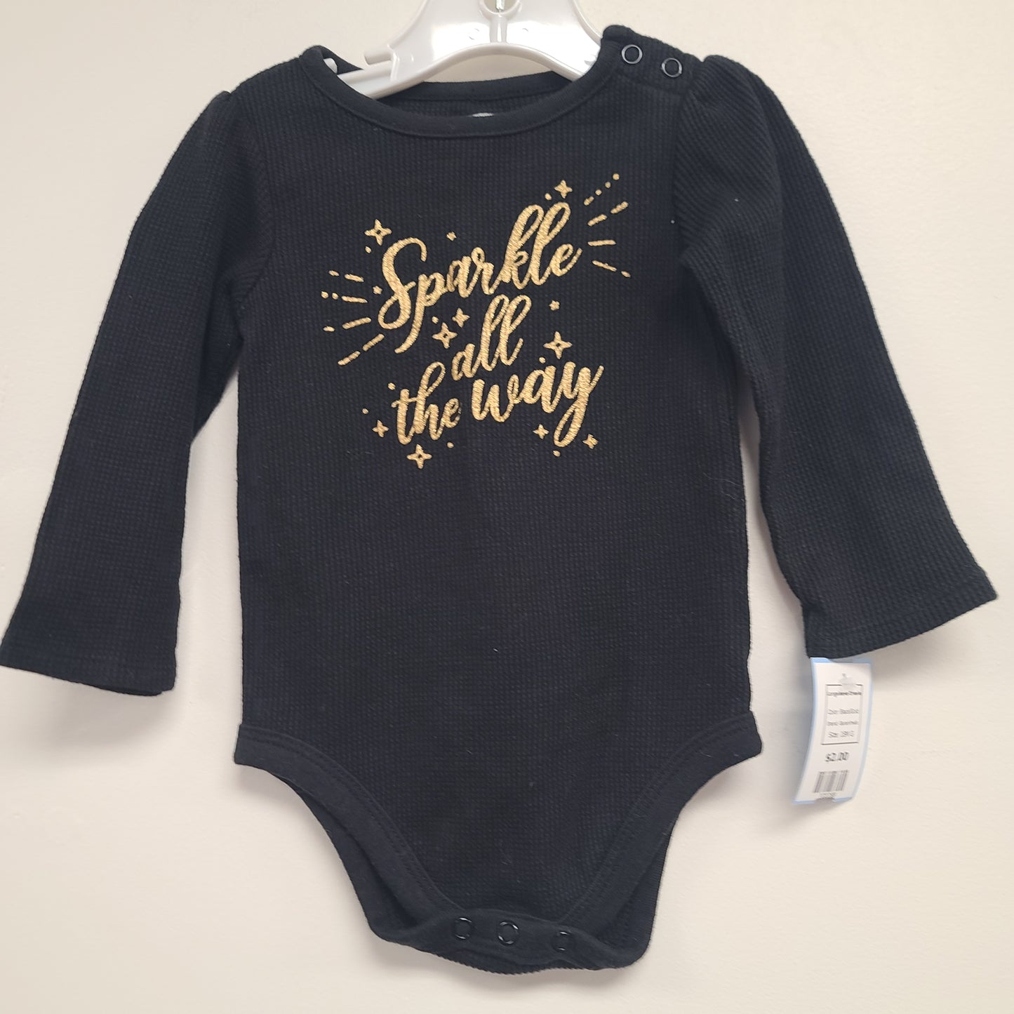 Black/Gold Garanimals Longsleeve Onesie, 18M G