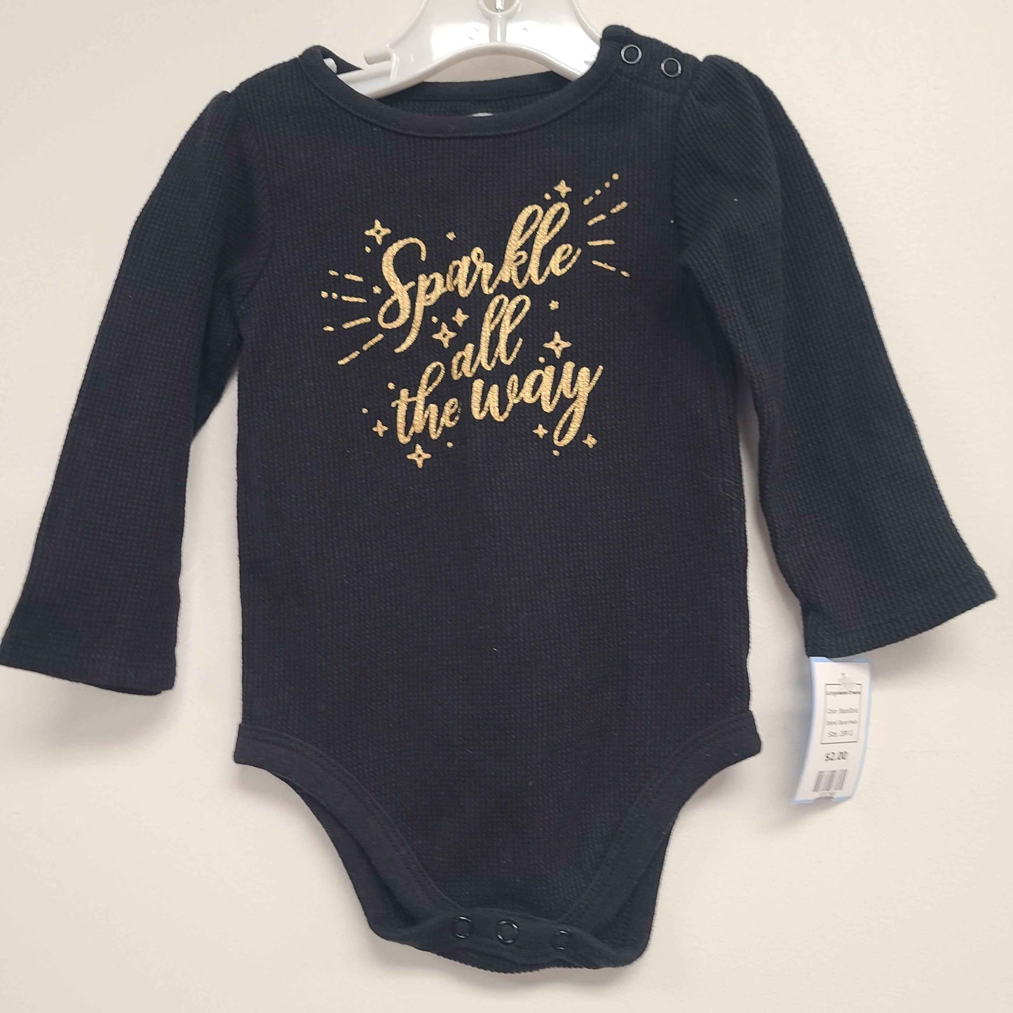 Black/Gold Garanimals Longsleeve Onesie, 18M G