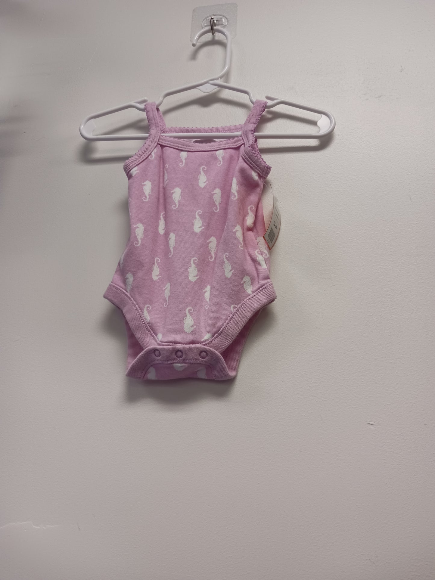 Pink/White Seahorse Old Navy Tank Top Onesie, NB G