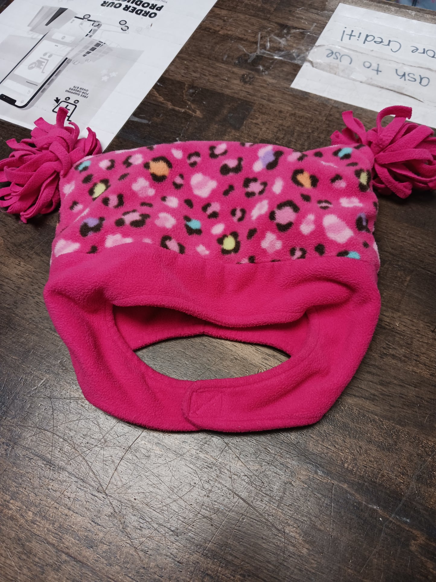 Pink Cheetah Jumping Bean Winter Hat, 2T-4T G
