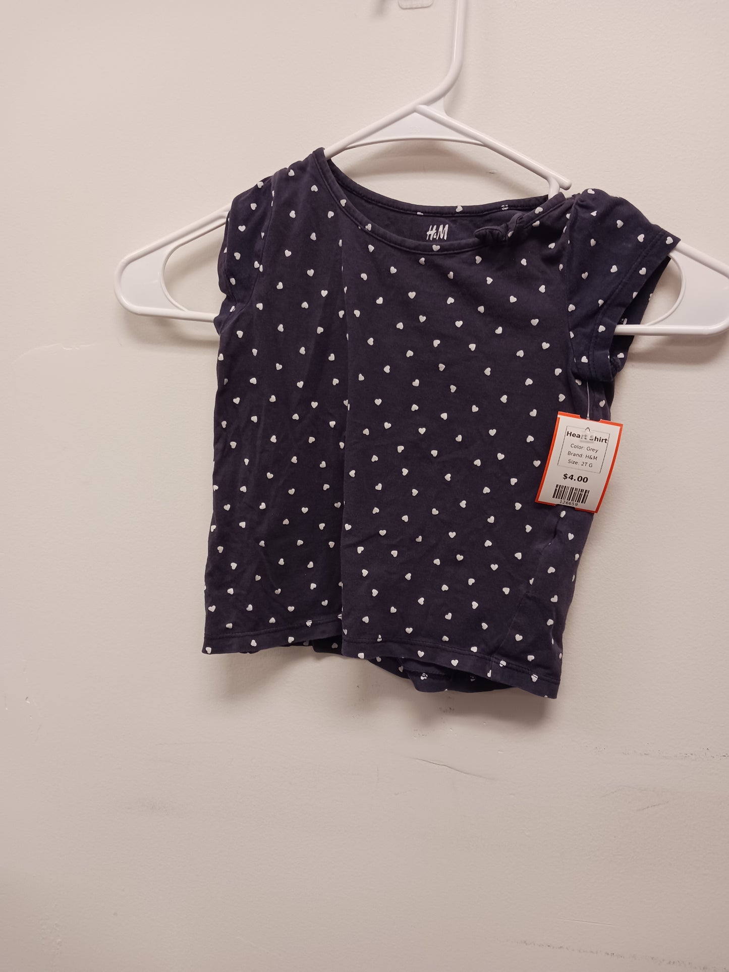 Grey H&M Heart Shirt, 2T G