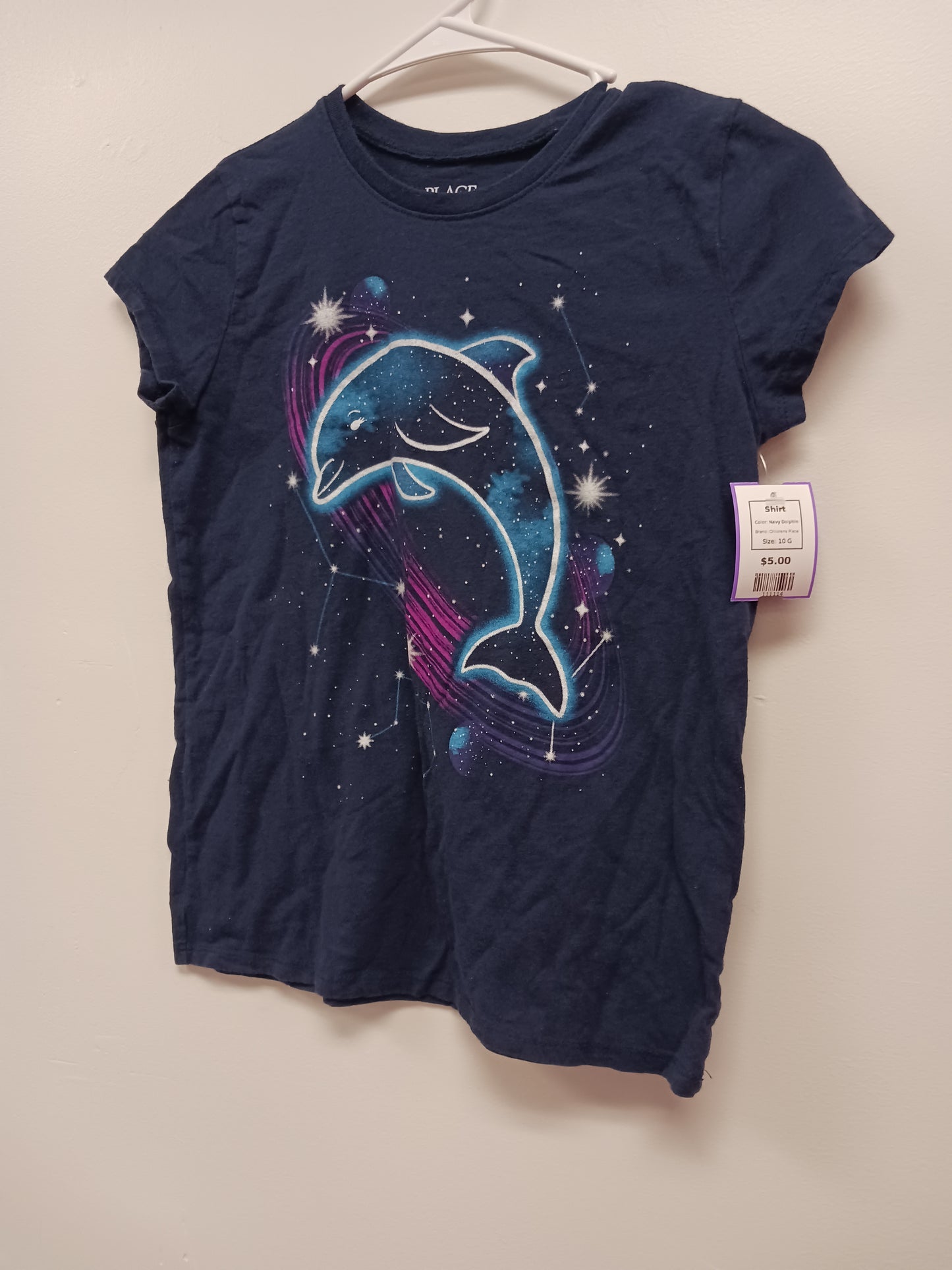 Navy Dolphin Childrens Place Shirt, 10 G