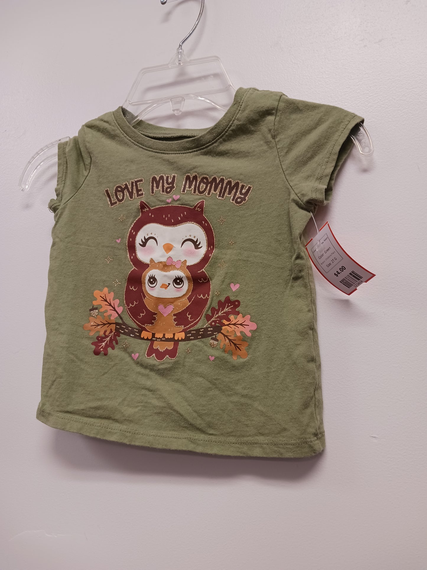 Green Childrens Place Love My Mommy Tshirt, 2T G