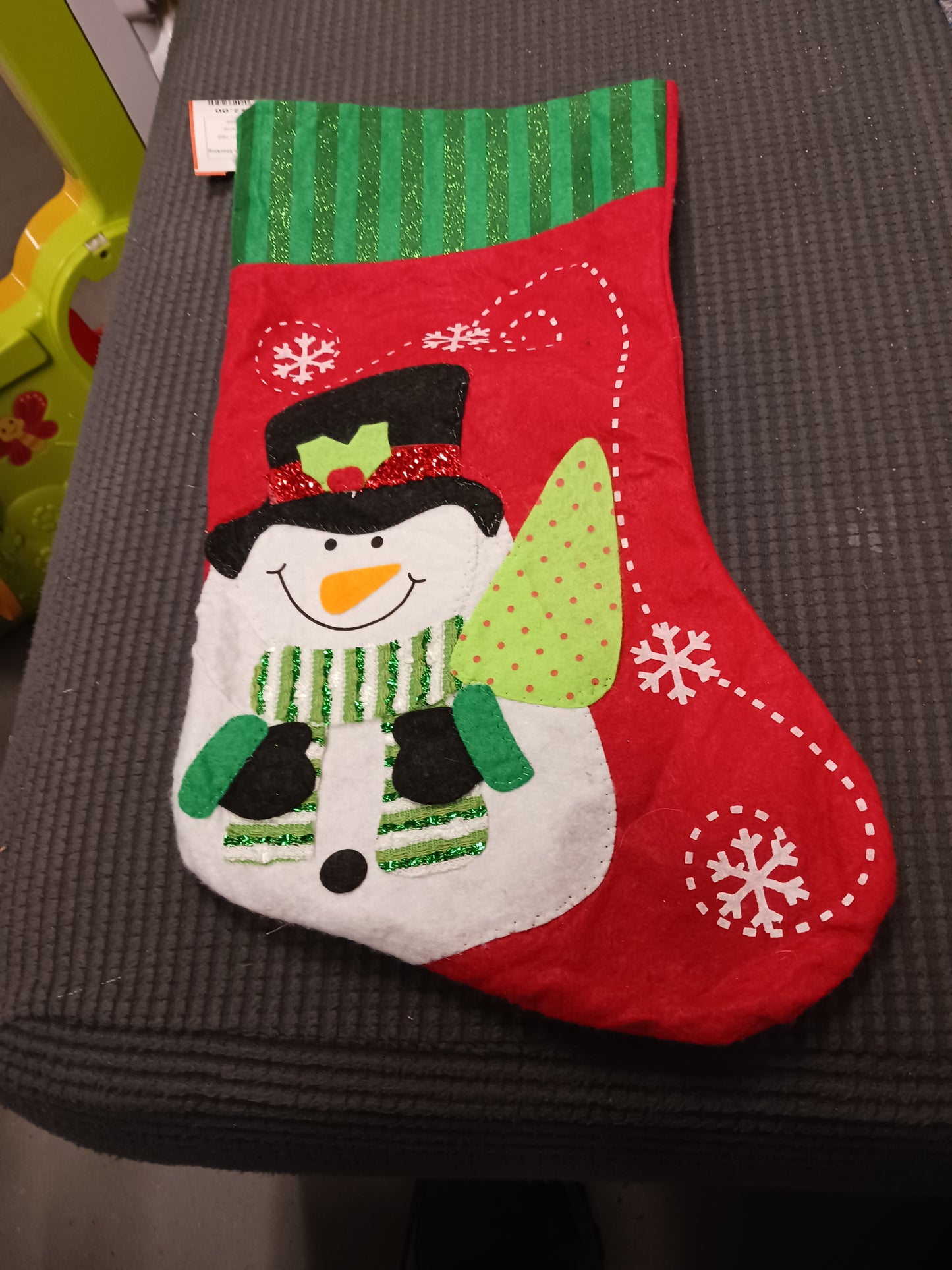 red Snowman Stocking