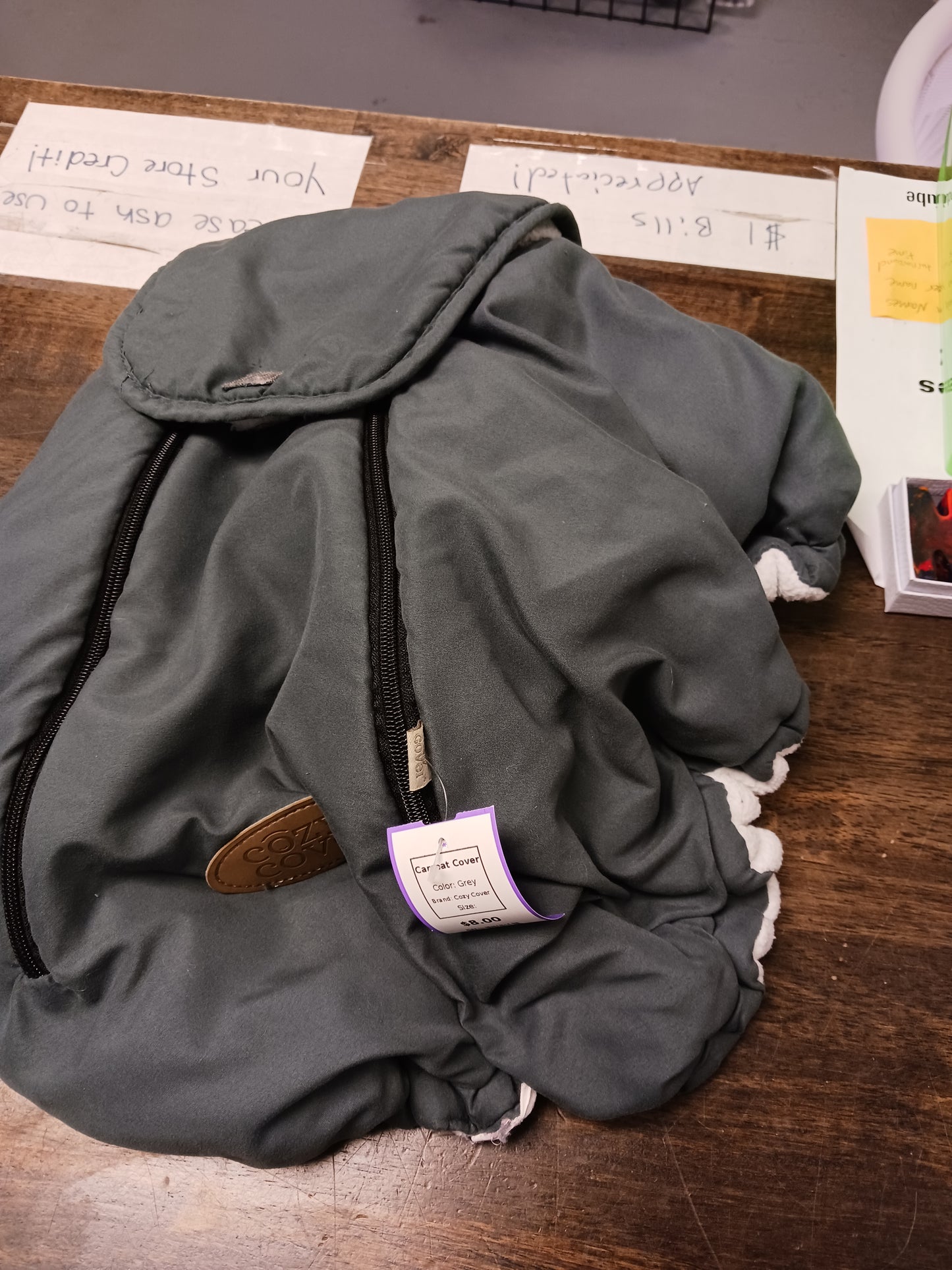 Grey Cozy Cover Carseat Cover