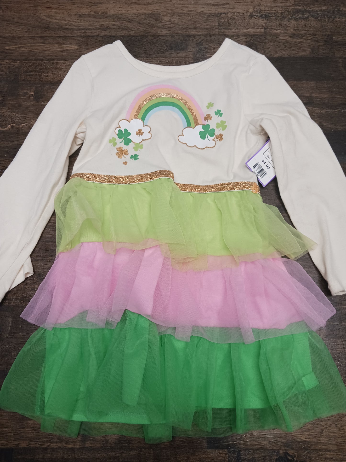 white Wonder Nation Rainbow Dress, 3T G