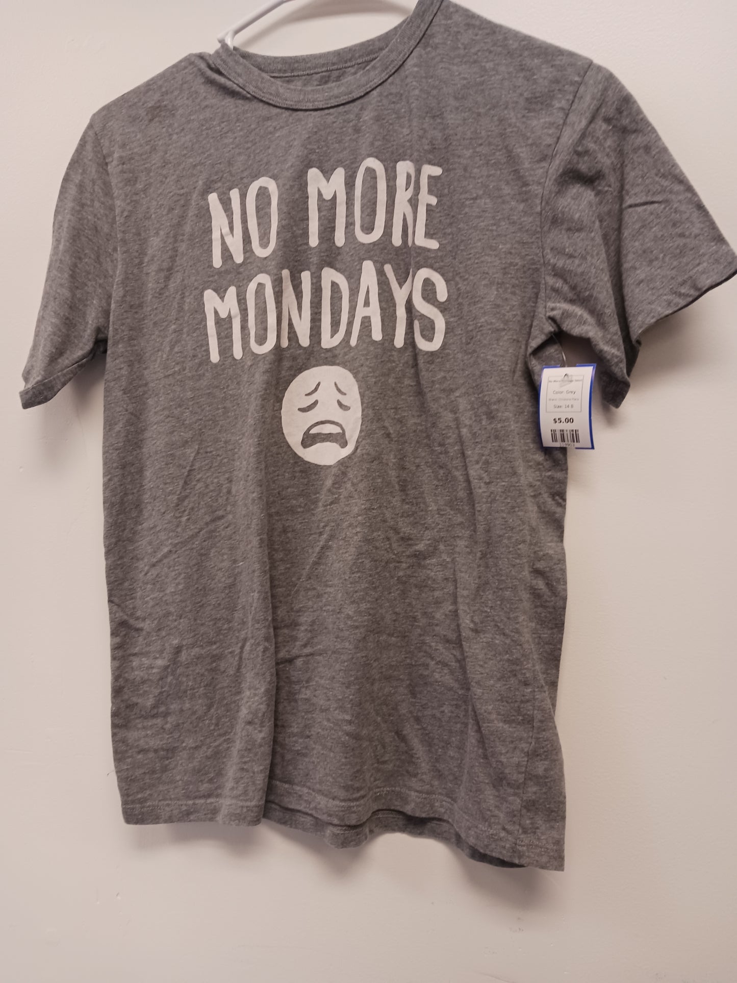 Grey Childrens Place No More Mondays Tshirt, 14 B
