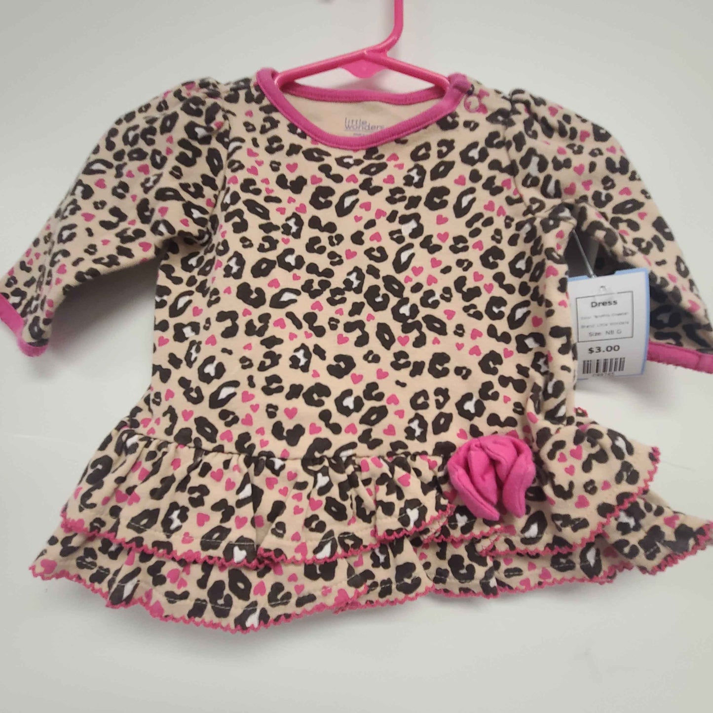Tan/Pink Cheetah Little Wonders Dress, NB G
