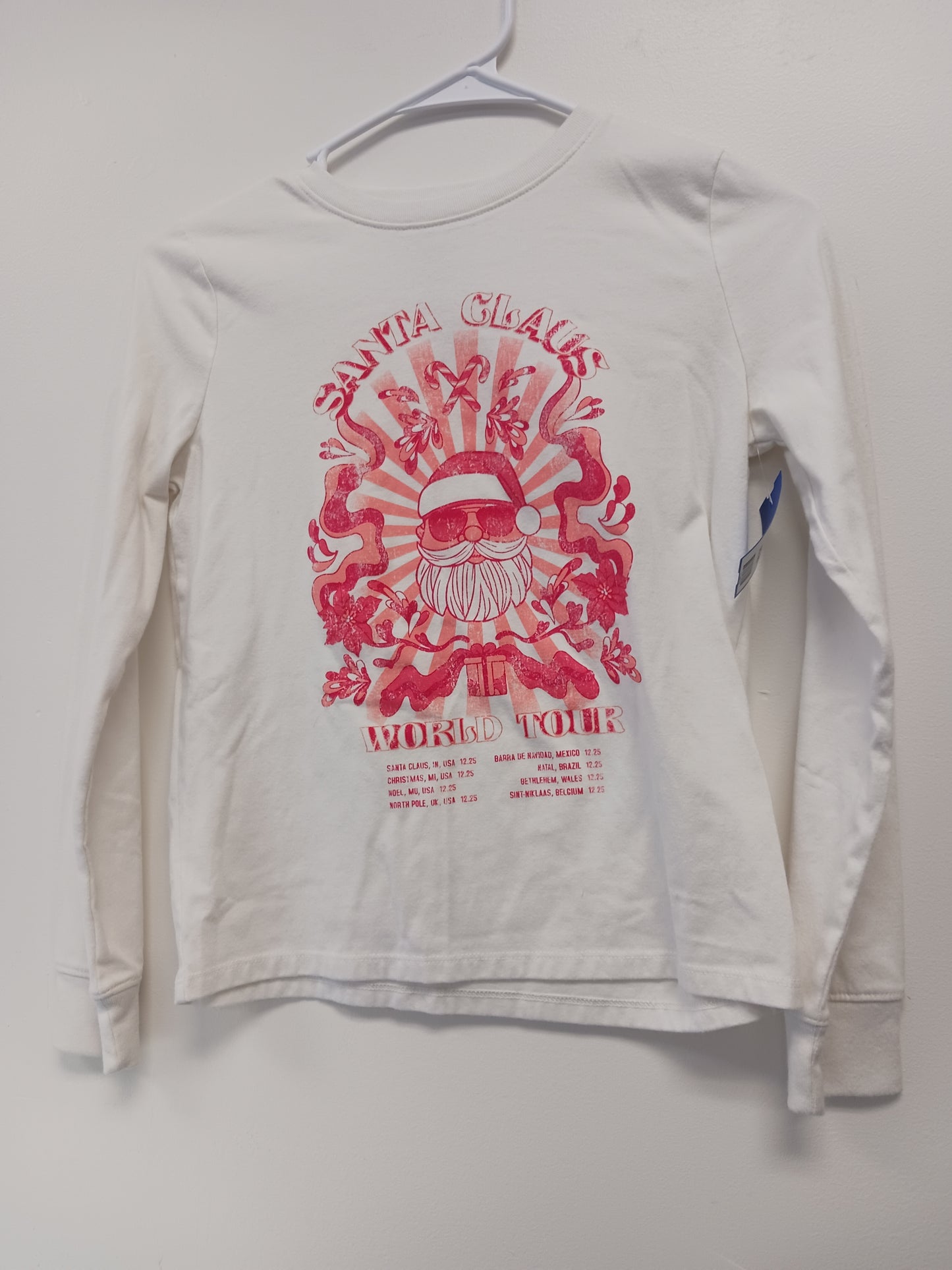 White Santa Thereabouts Longsleeve Shirt, 10 G