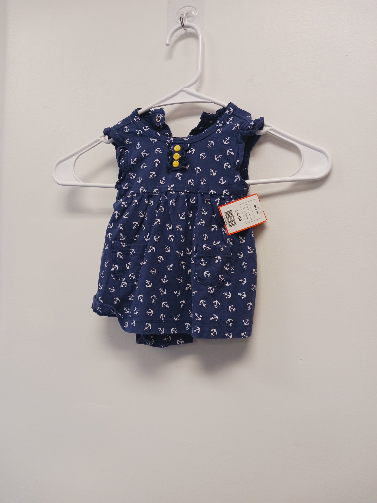 Navy/White Anchor Carters Dress, 3M G