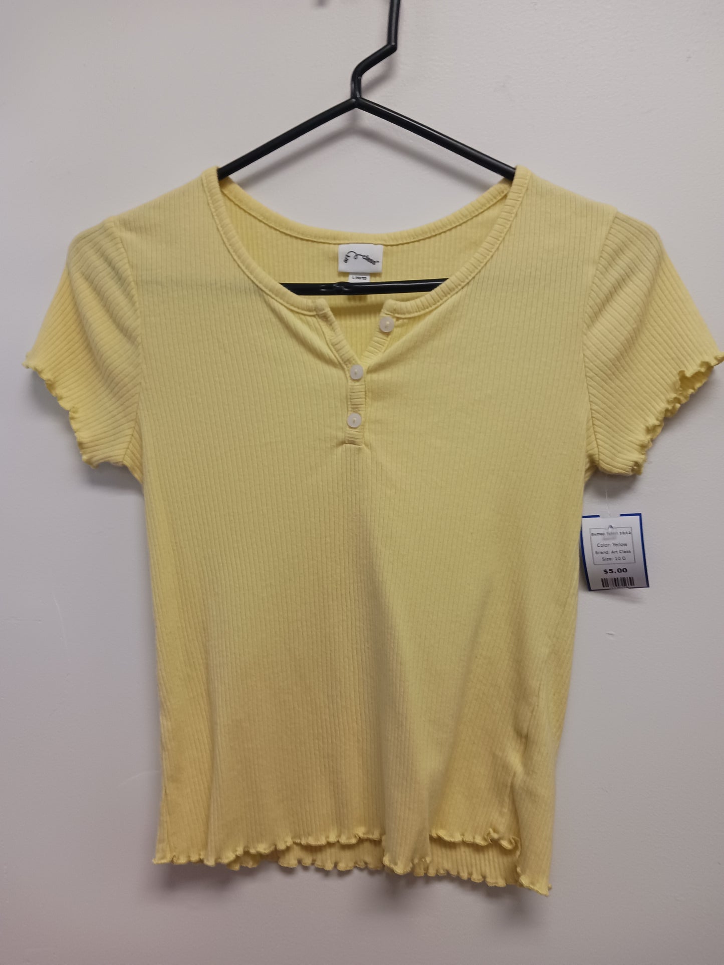 Yellow Art Class Button Tshirt 10/12, 10 G