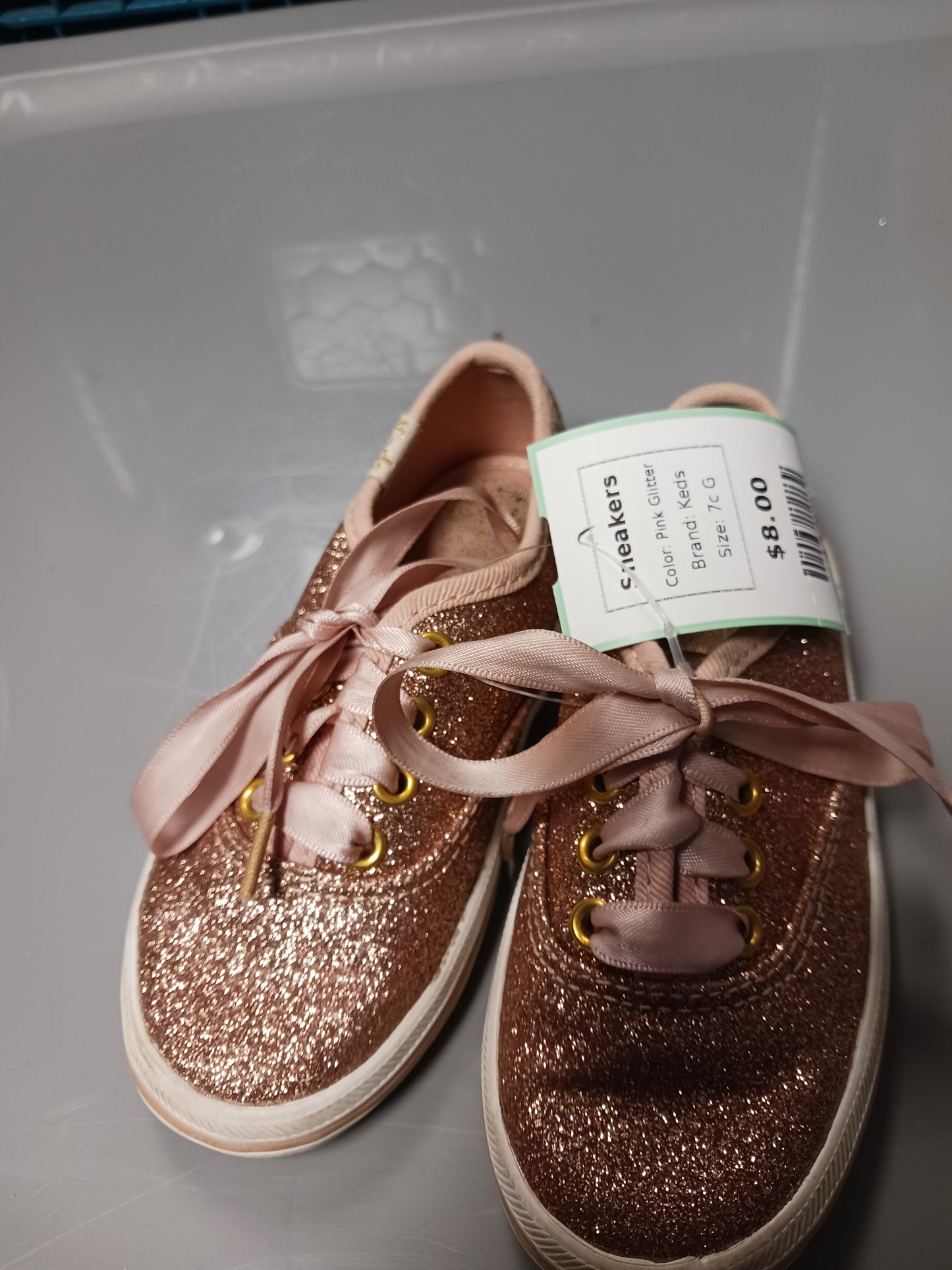 Pink Glitter Keds Sneakers, 7c G