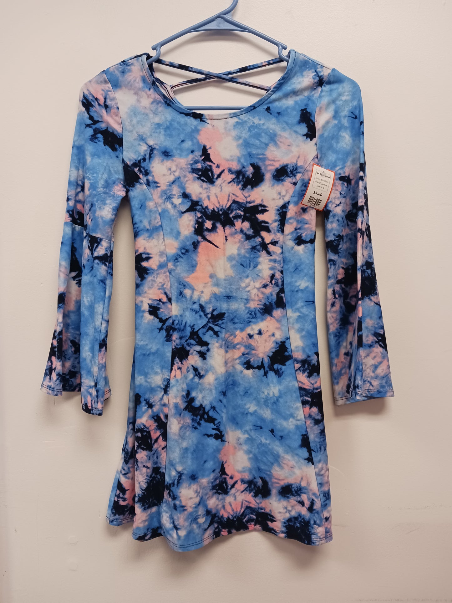 Blue/Pink Justice Tye Dyed Dress, 8 G