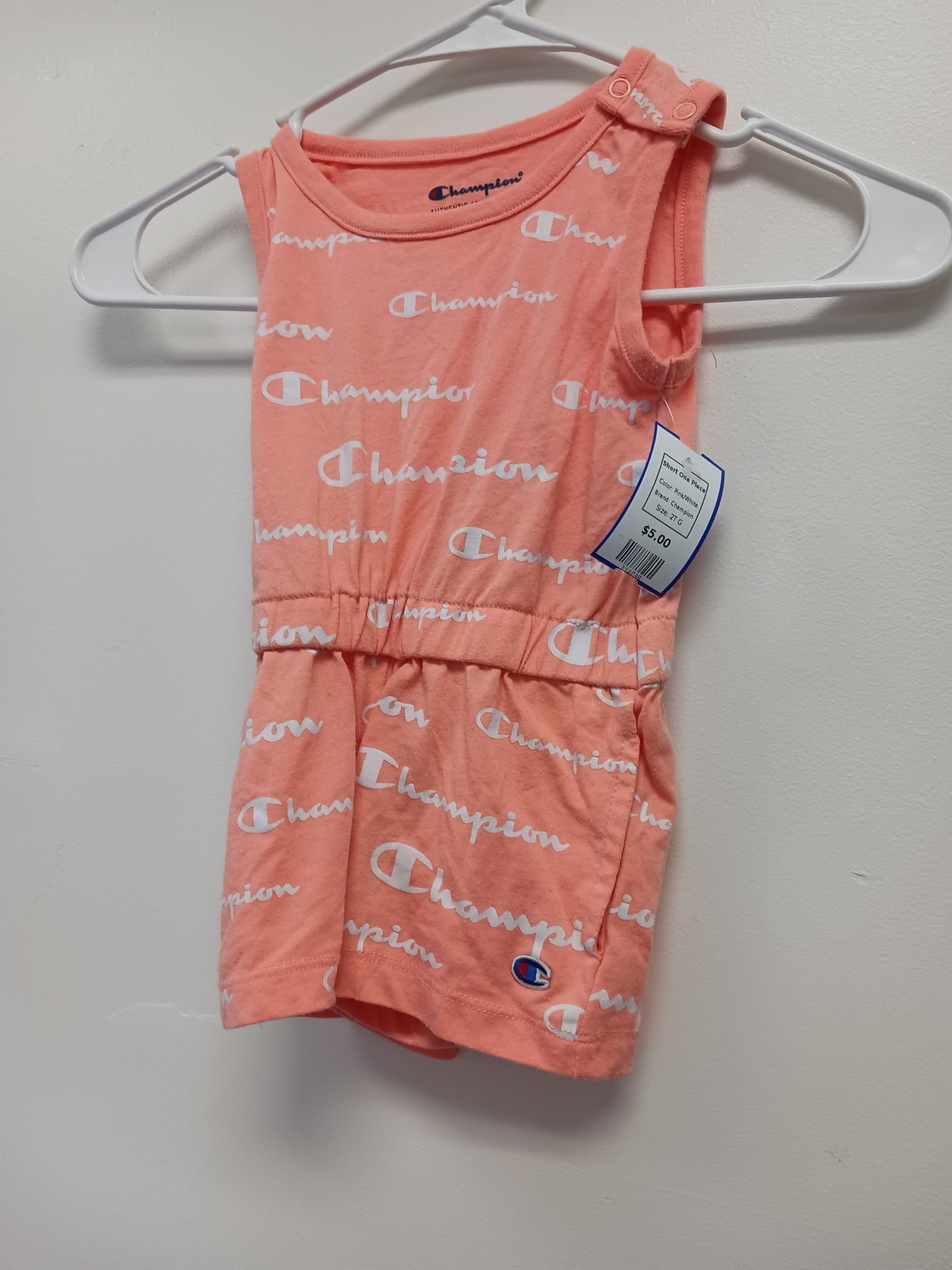 Pink/White Champion Short One Piece, 2T G
