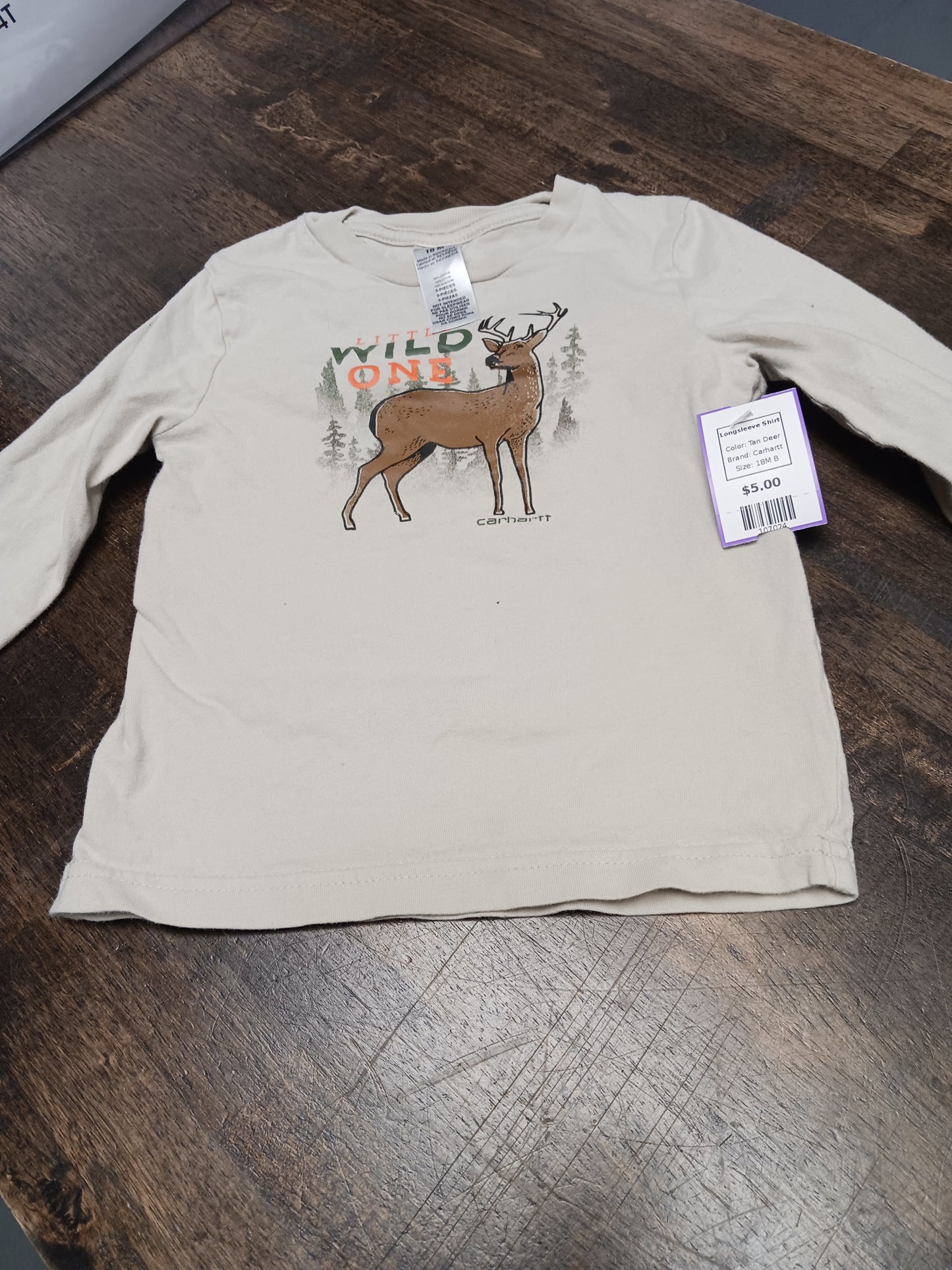 Tan Deer Carhartt Longsleeve Shirt, 18M B