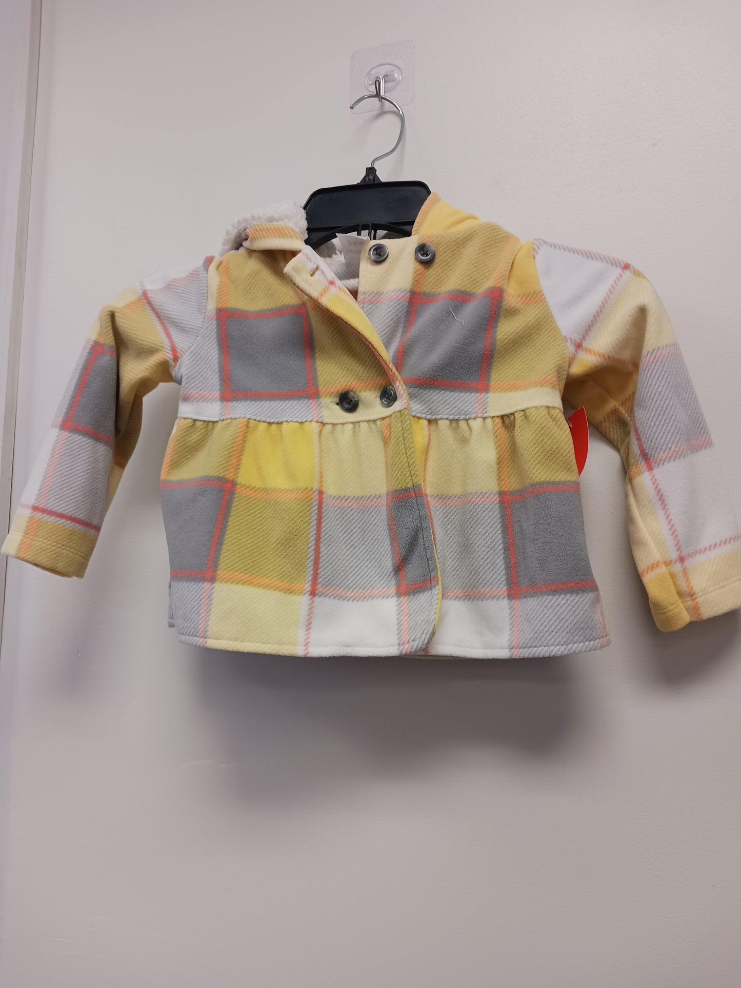 yellow/grey Carters Fleece Hooded Jacket, 2T G