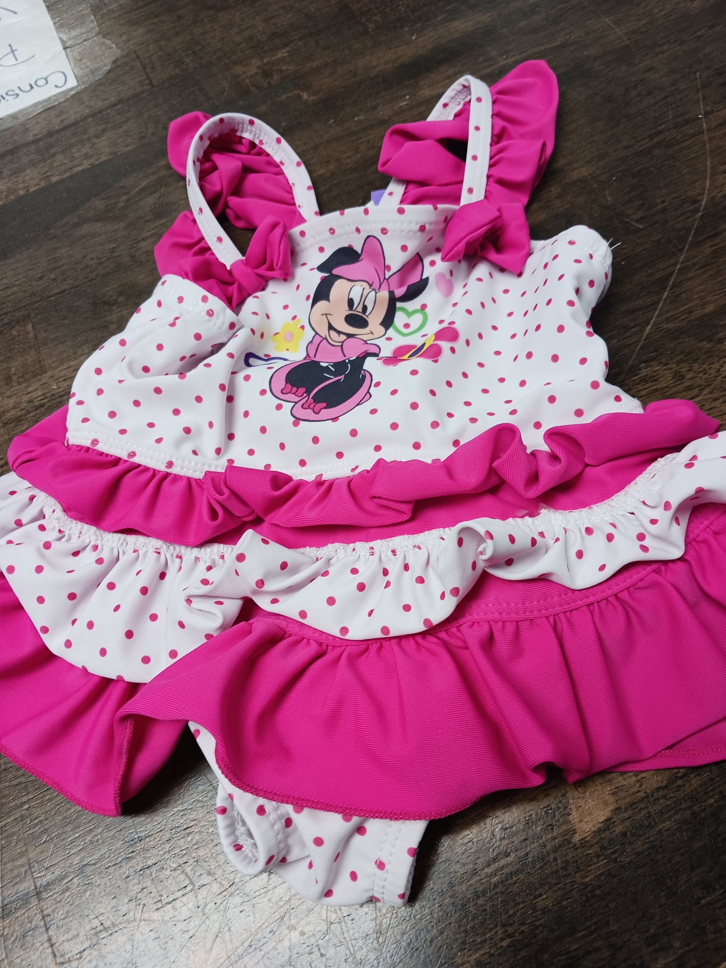Pink/White Minnie Disney Swim Suit, 6M G