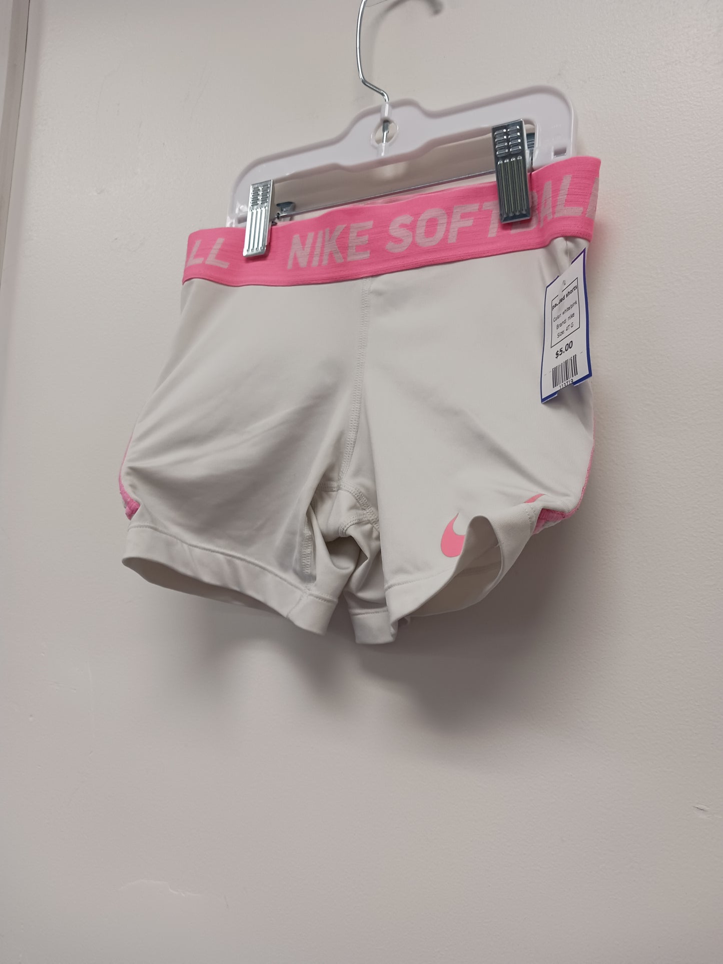 white/pink nike padded shorts, 4T G
