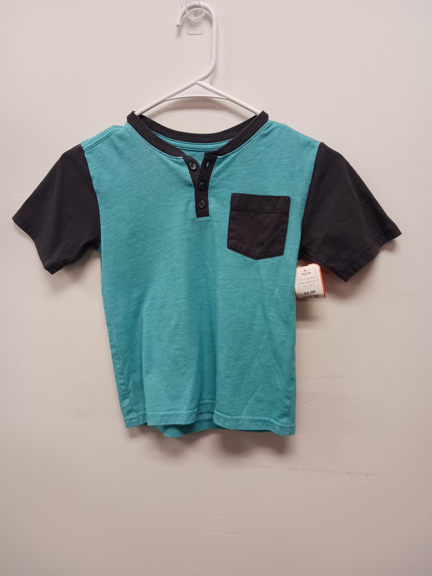 Green/Black Faded Glory Tshirt, 4/5 B