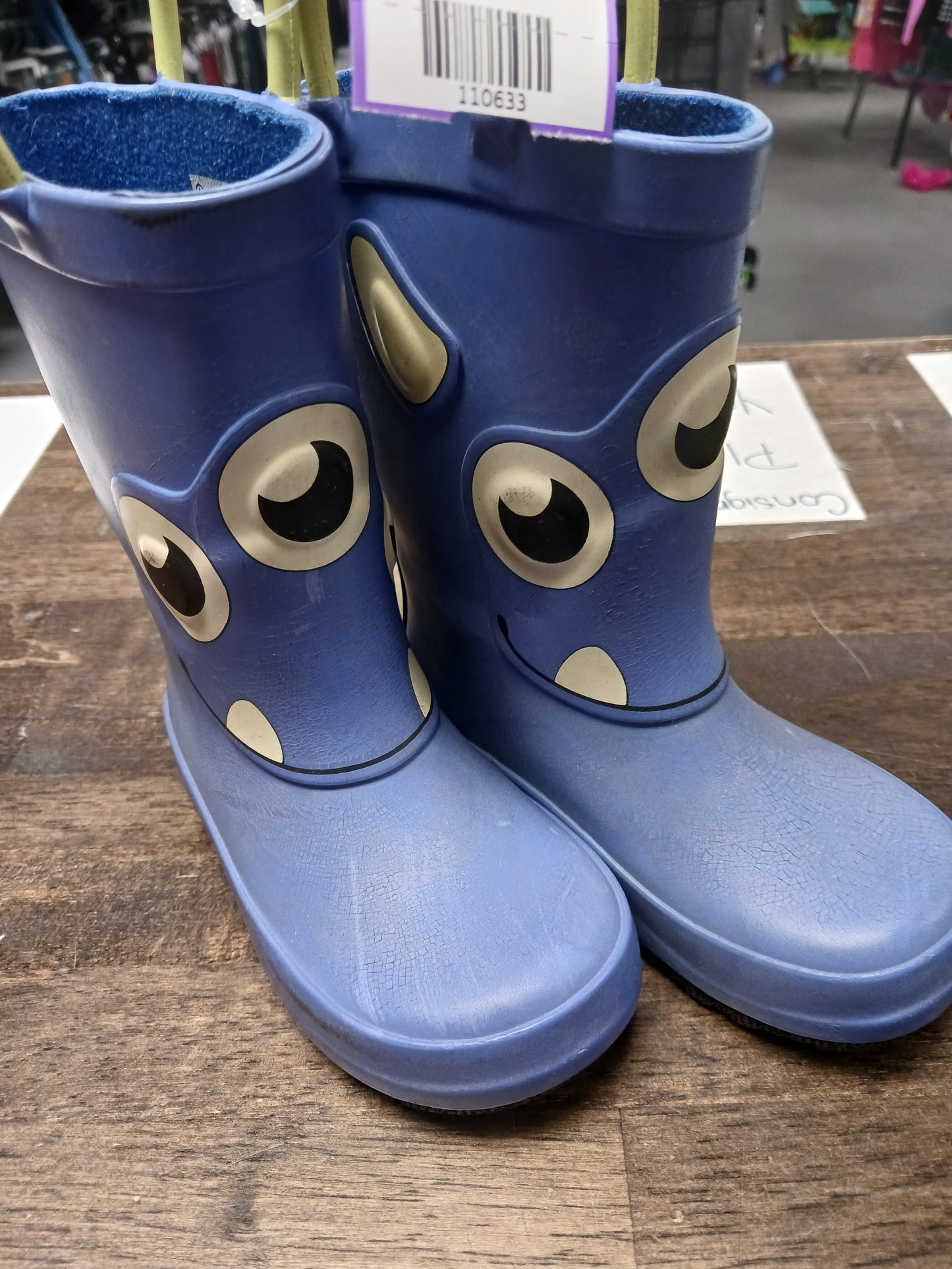 Blue Monster Cat & Jack Rain Boots, 6 B